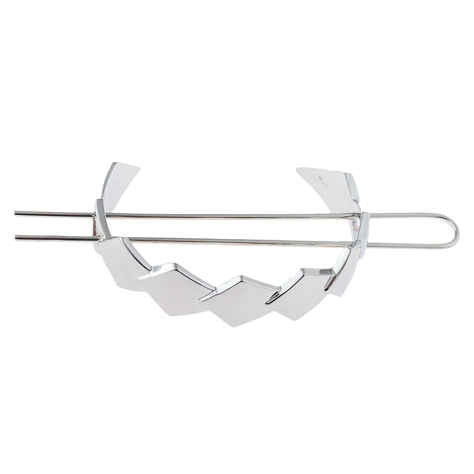 Womens Hair Cuff Bun Cage Hair Pin Clips Hair Stick Chignon Pin Silver