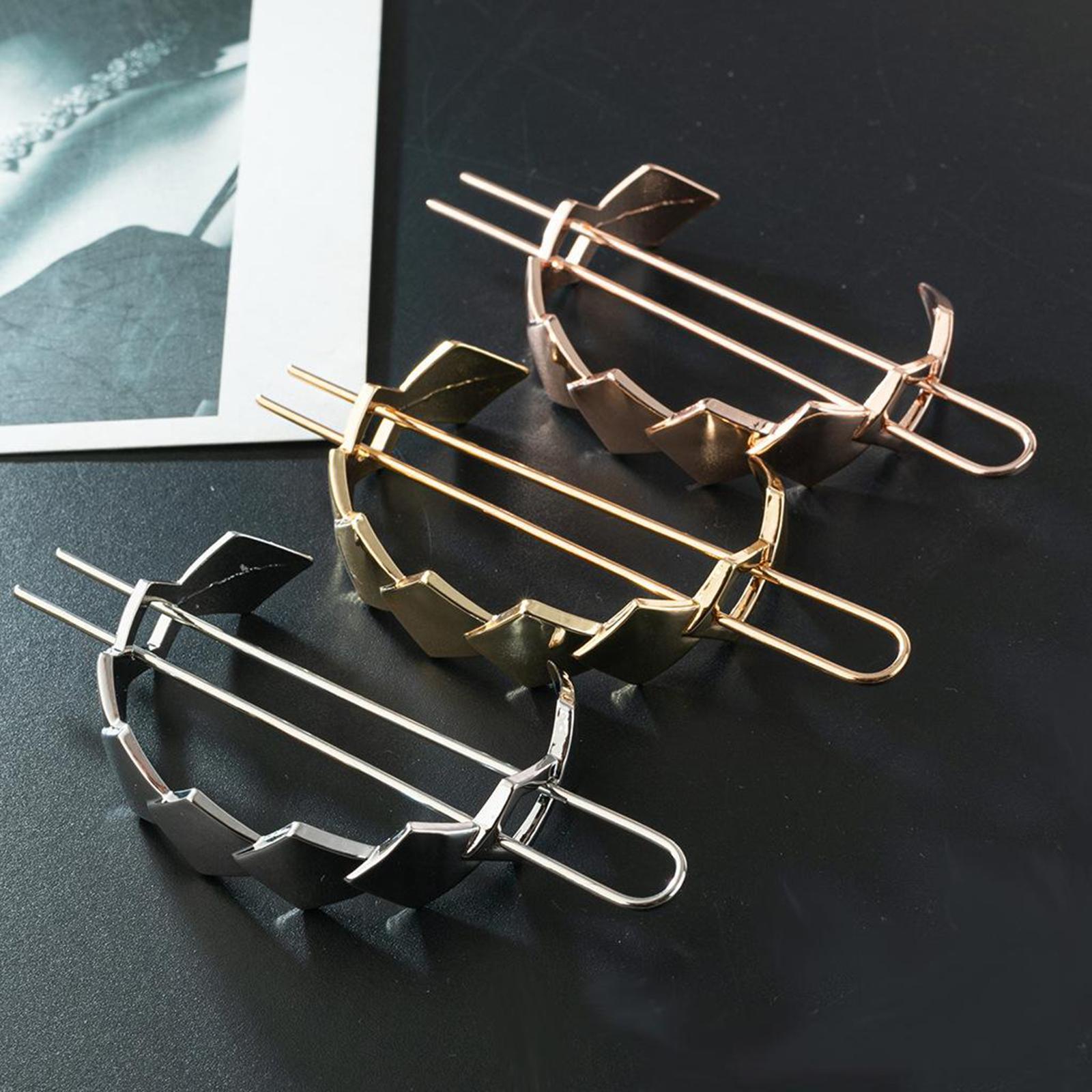 Womens Hair Cuff Bun Cage Hair Pin Clips Hair Stick Chignon Pin Silver