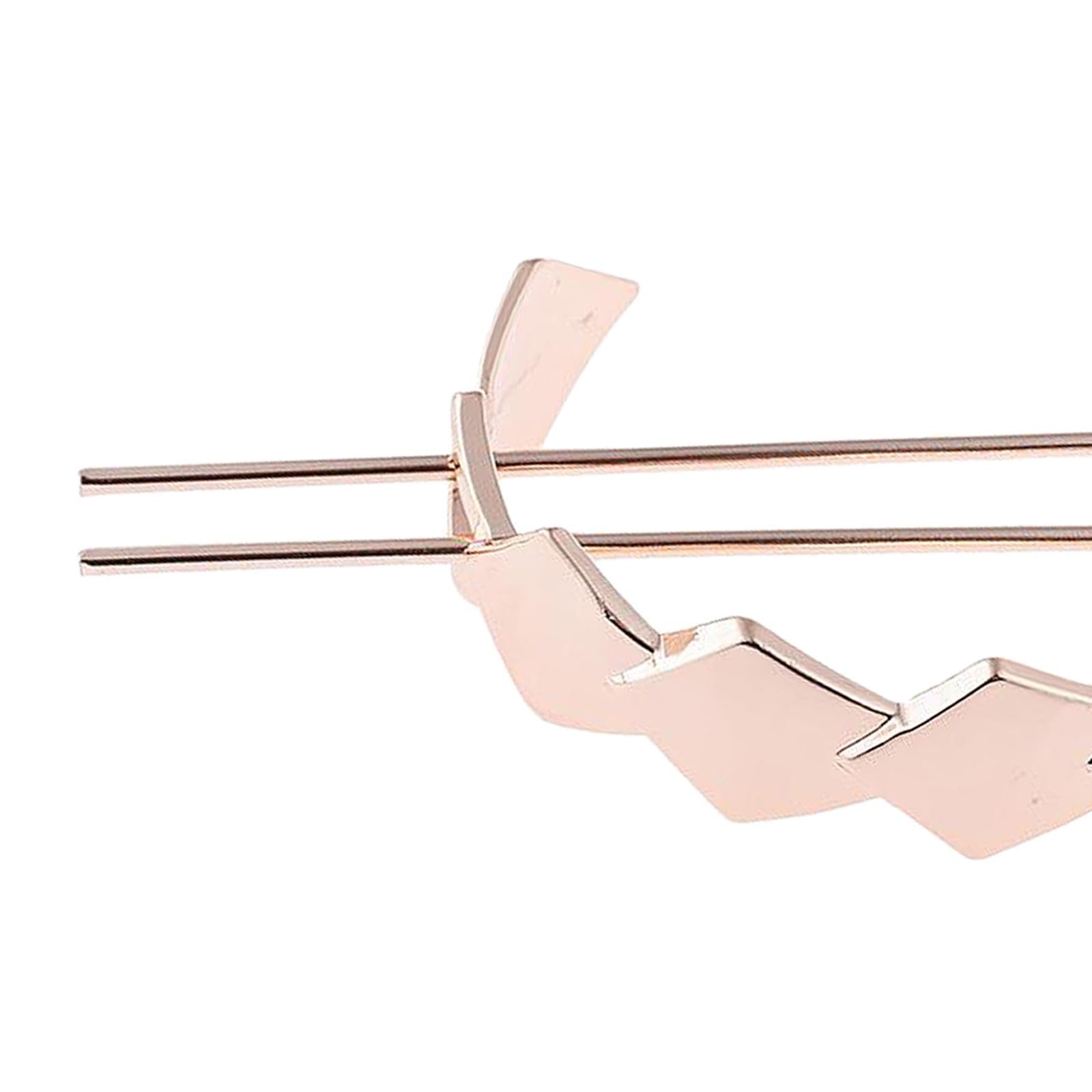 Womens Hair Cuff Bun Cage Hair Pin Clips Hair Stick Chignon Pin Rose Gols