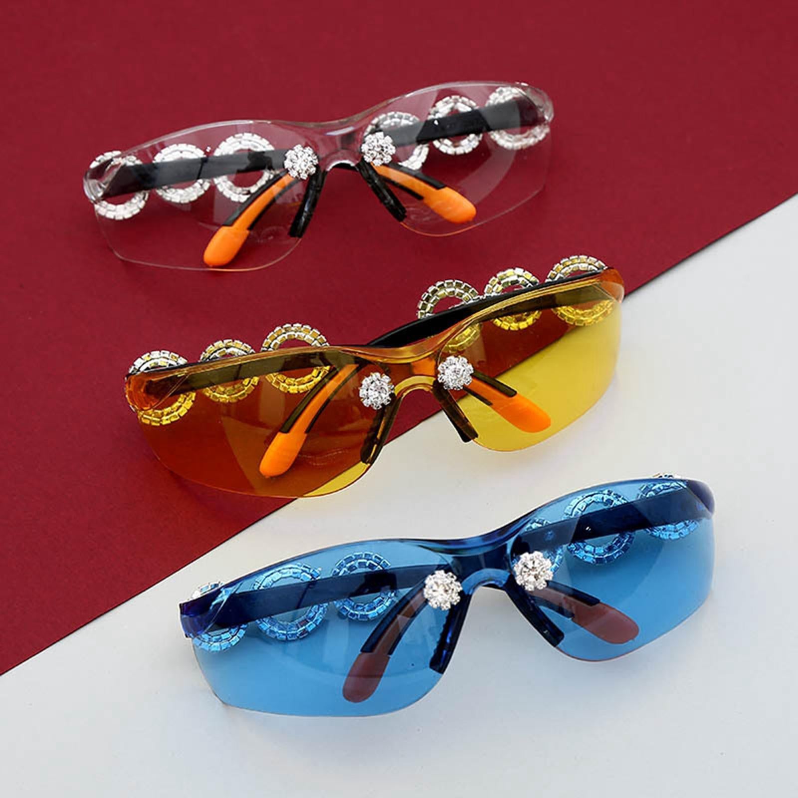 Frameless Crystal Sunglasses PC Sun Glasses Sport Party Supplies Blue Lens