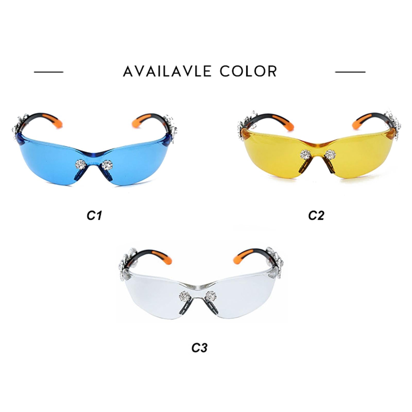 Frameless Crystal Sunglasses PC Sun Glasses Sport Party Supplies Blue Lens