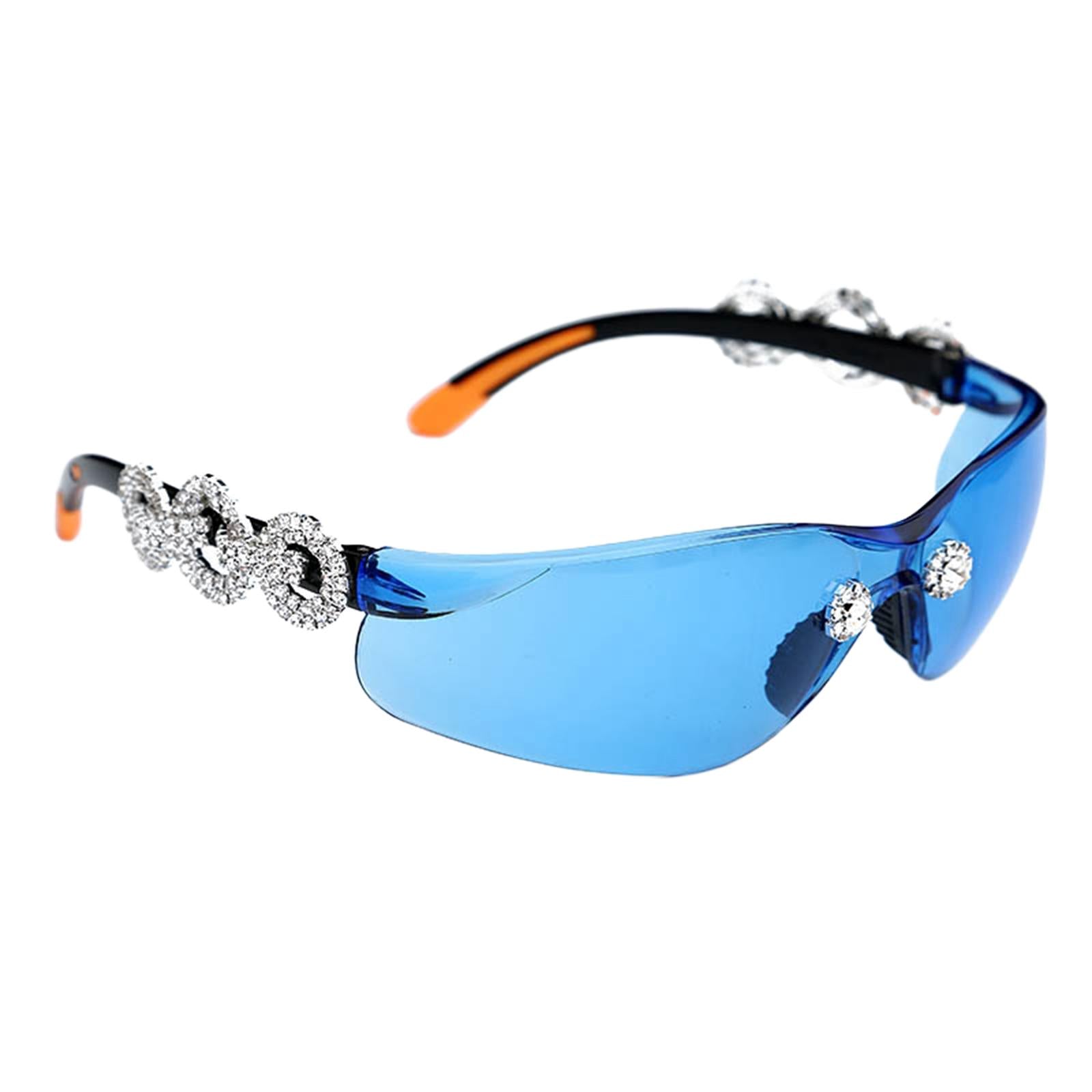Frameless Crystal Sunglasses PC Sun Glasses Sport Party Supplies Blue Lens