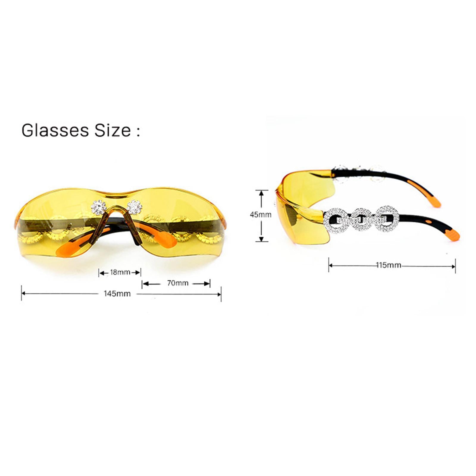 Frameless Crystal Sunglasses PC Sun Glasses Sport Party Supplies Yellow Lens