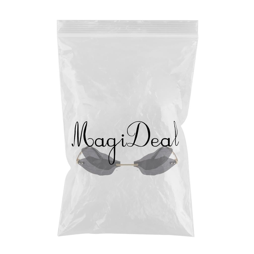 Dragonfly Rimless Sunglasses Novelty Tinted Lens Glasses Eyewear Gray