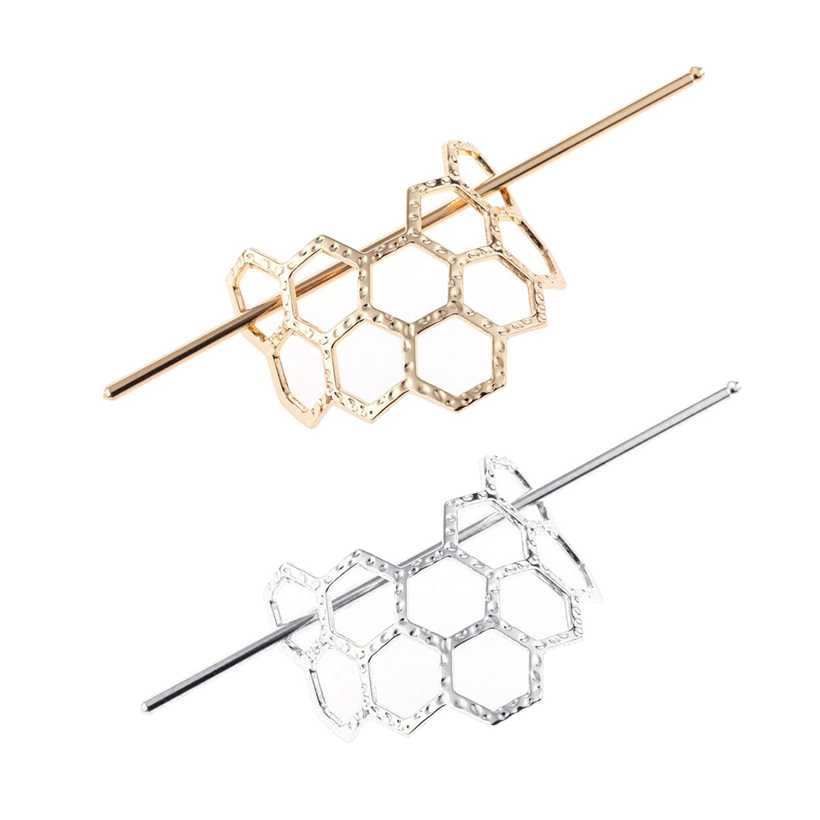 Hair Stick Boho Metal Alloy Geometric Shaped Bun Holder Bun Cage Gold