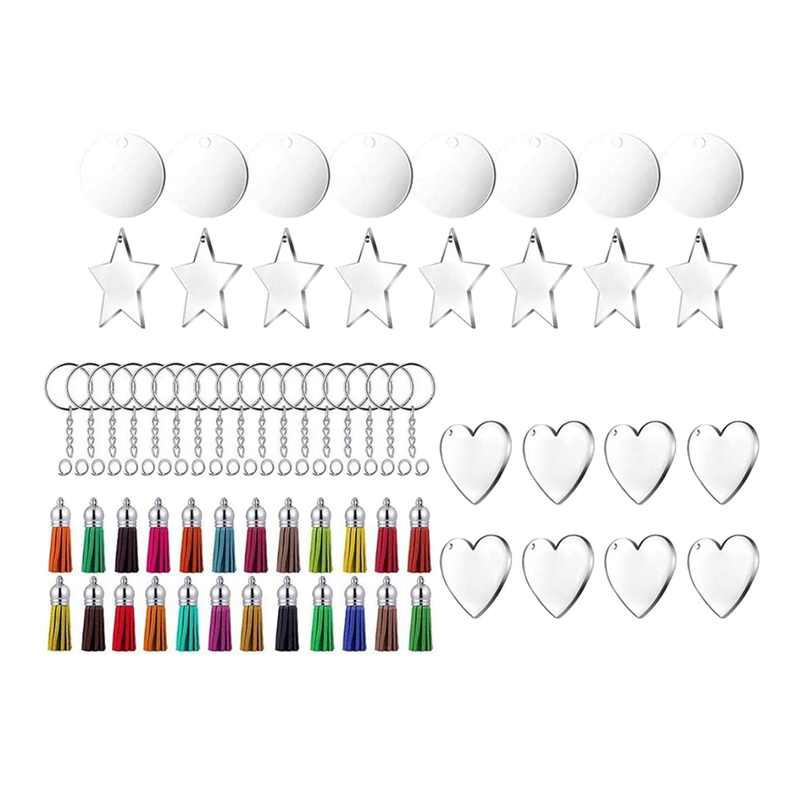96x DIY Keychain Kit Key Chain with Tassels Pendants DIY Crafts Projects
