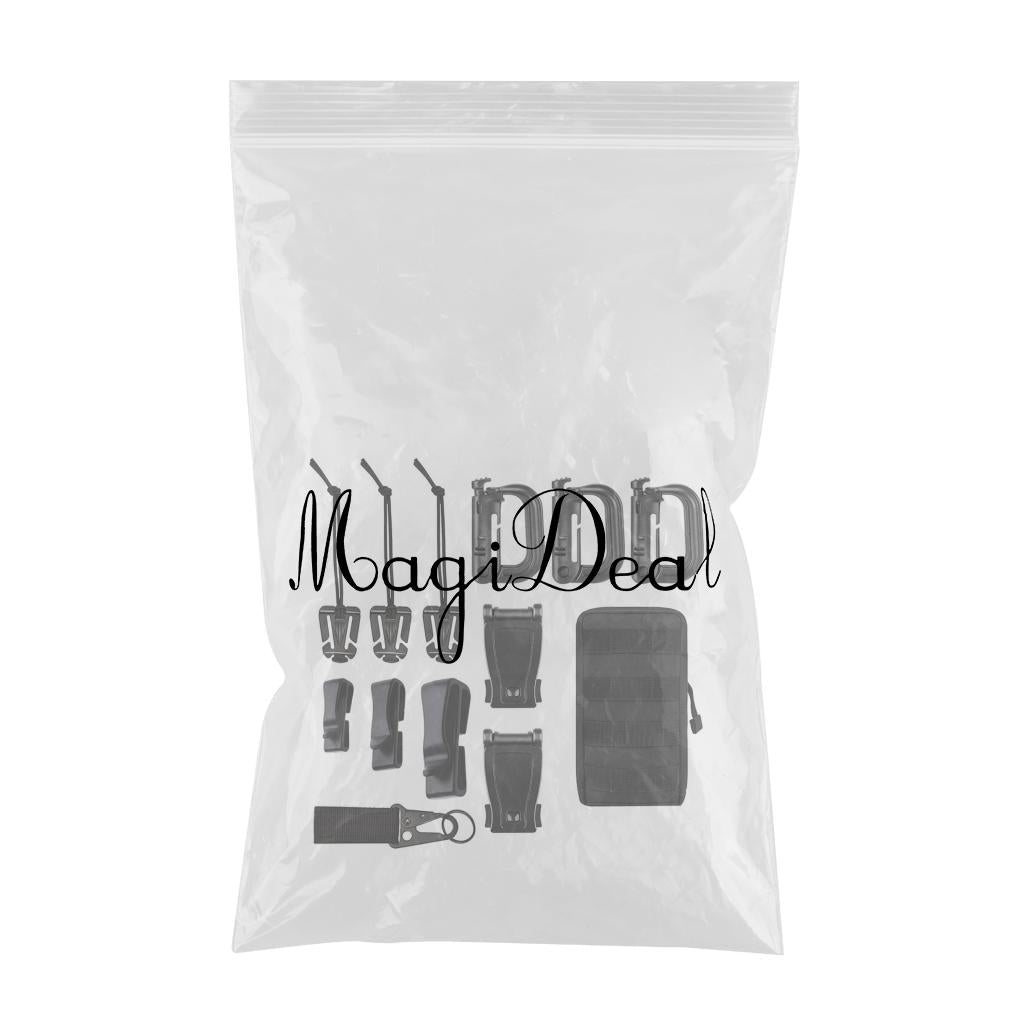 13Pcs Molle Attachments for Tactical Belt Webbing Key Ring D-Ring Clip Lock