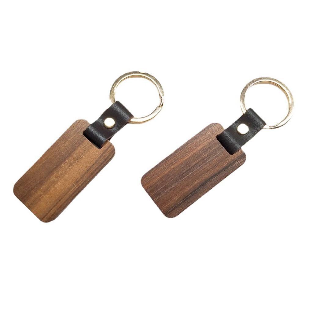 10pcs Key Chain Rectangle Key Ring Car Hanging Pendant Painting Crafts Gifts