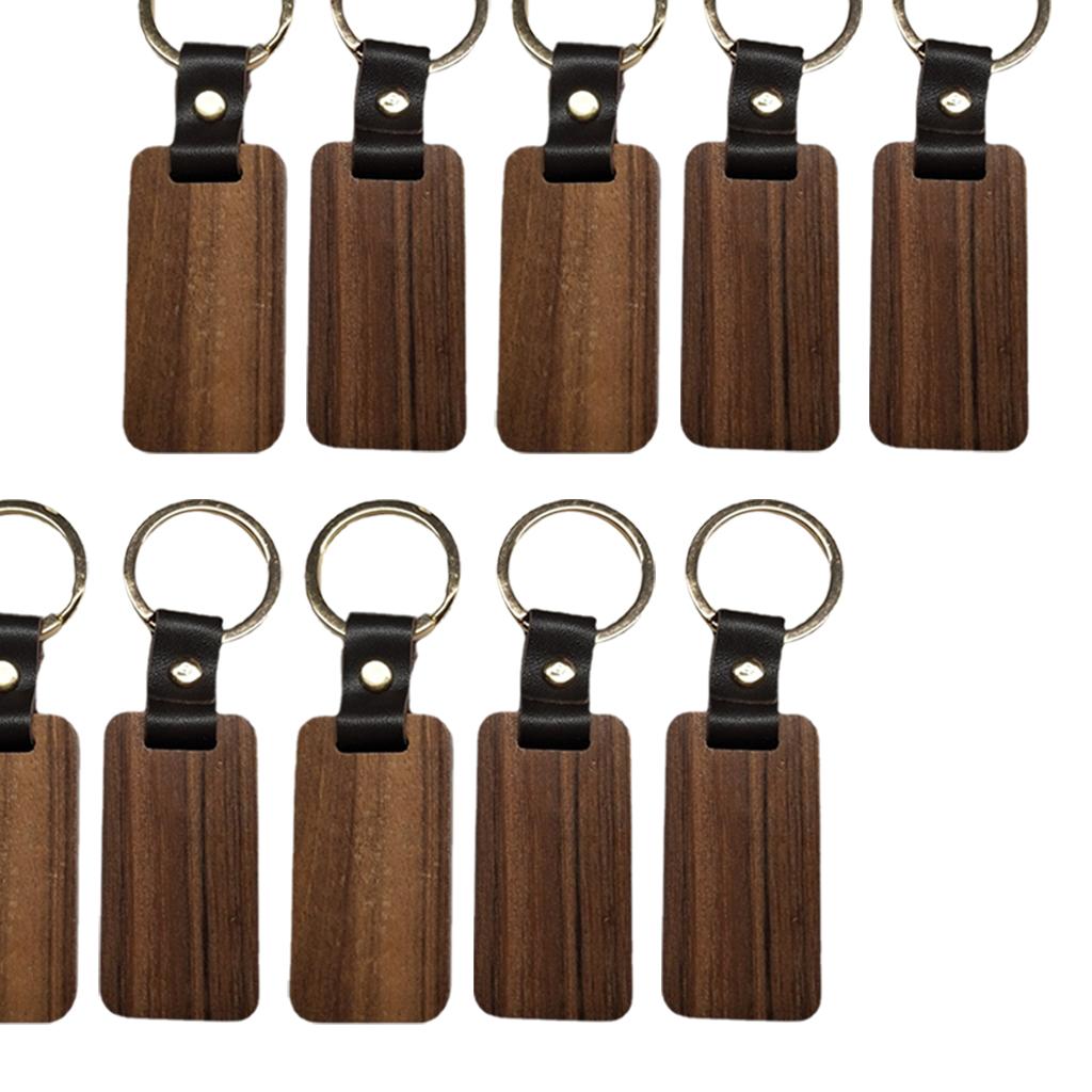 10pcs Key Chain Rectangle Key Ring Car Hanging Pendant Painting Crafts Gifts