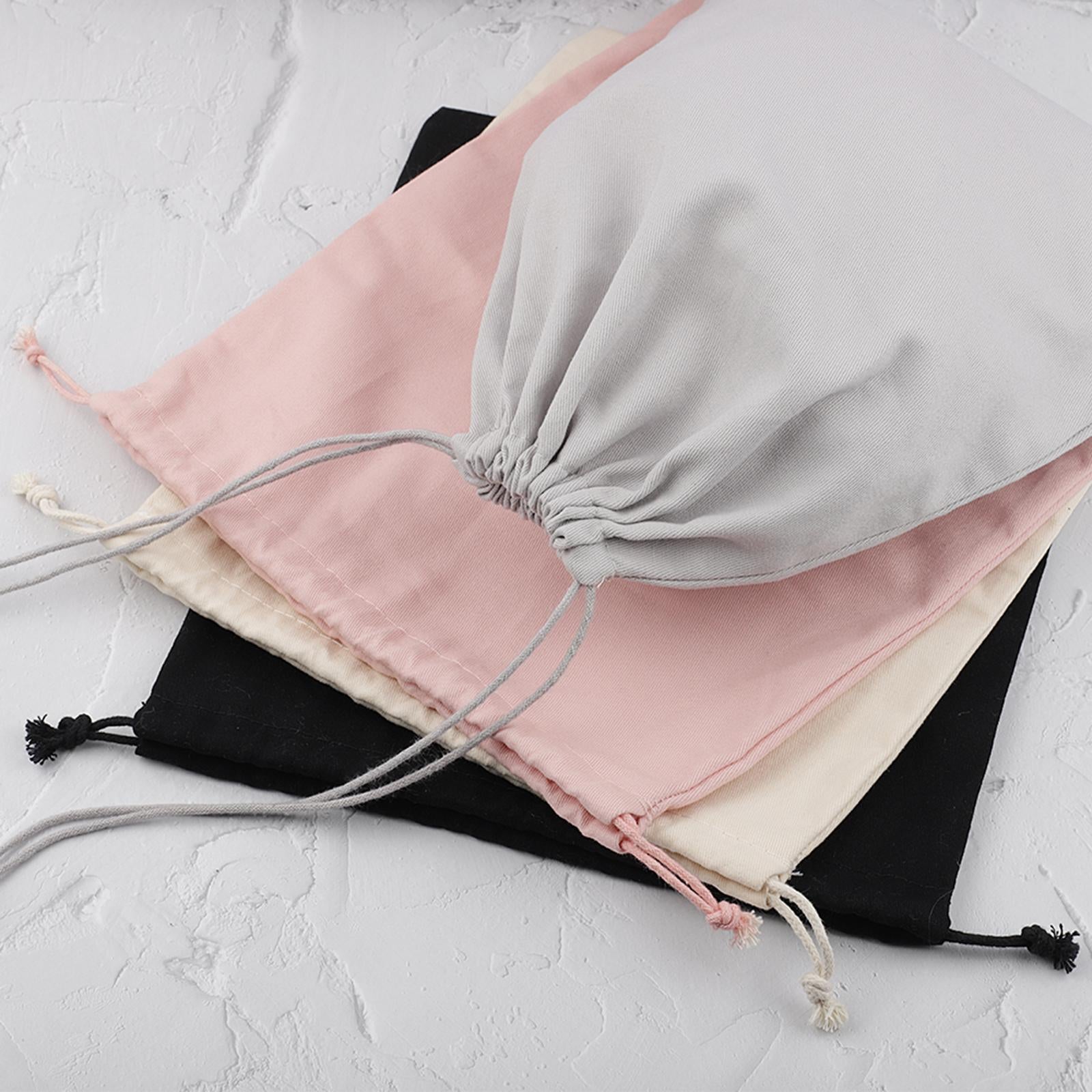 Canvas Drawstring Storage Bag Shoes Laundry Organizer Pouch Portable Grey
