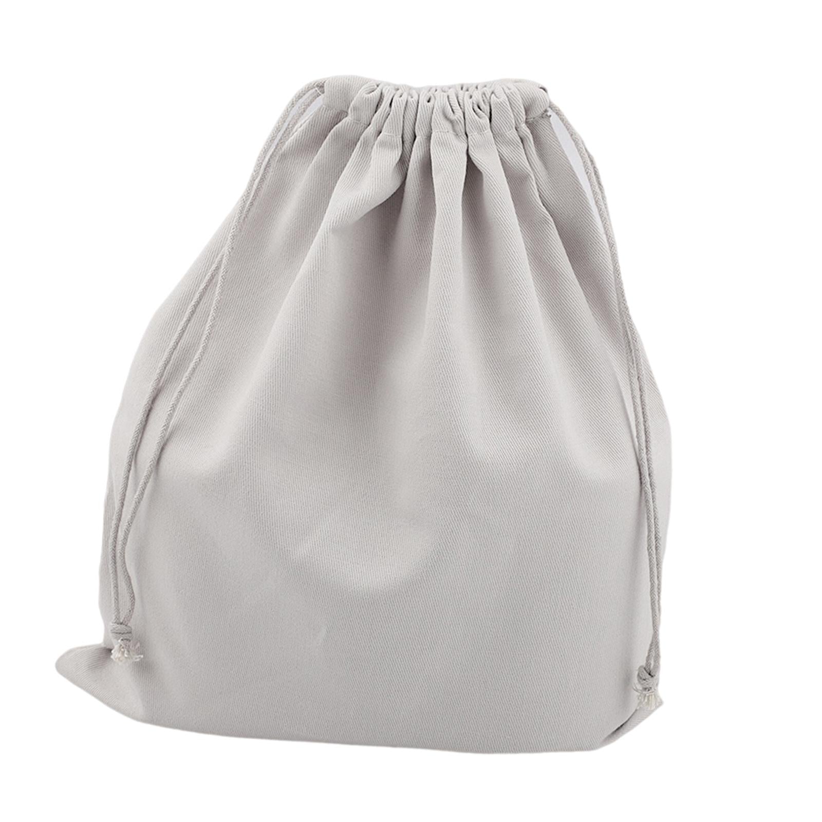 Canvas Drawstring Storage Bag Shoes Laundry Organizer Pouch Portable Grey