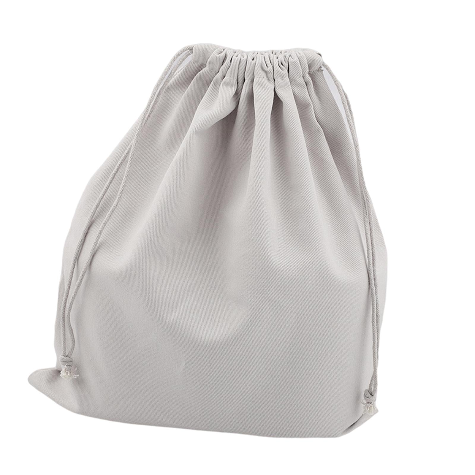 Canvas Drawstring Storage Bag Shoes Laundry Organizer Pouch Portable Grey