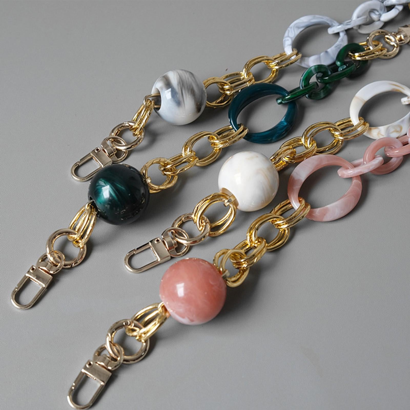 Purse Handle Chain Strap for Handbag Bag Decoration Accessories Pink