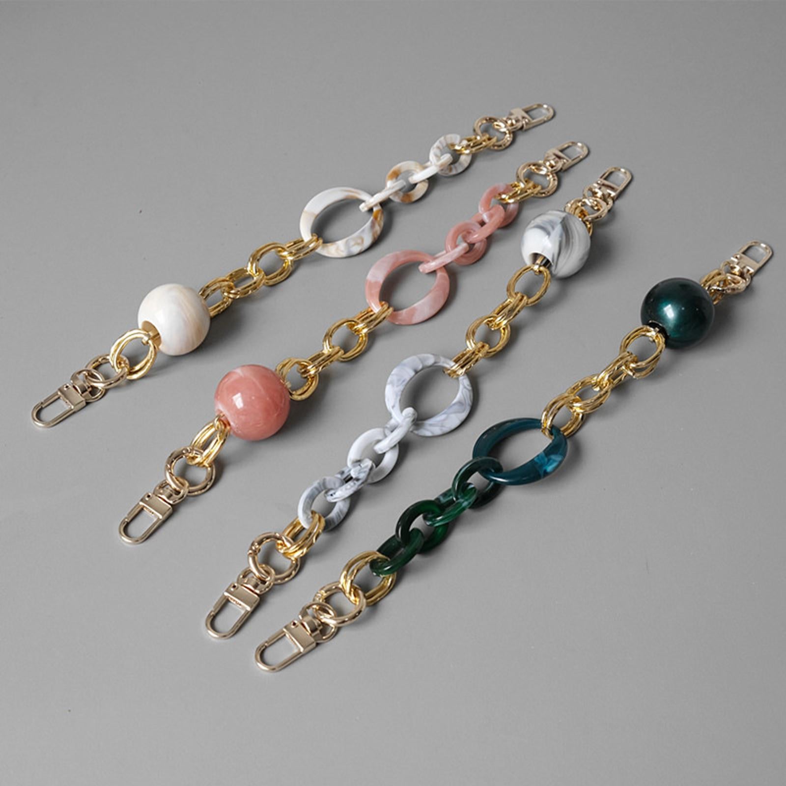 Purse Handle Chain Strap for Handbag Bag Decoration Accessories Pink