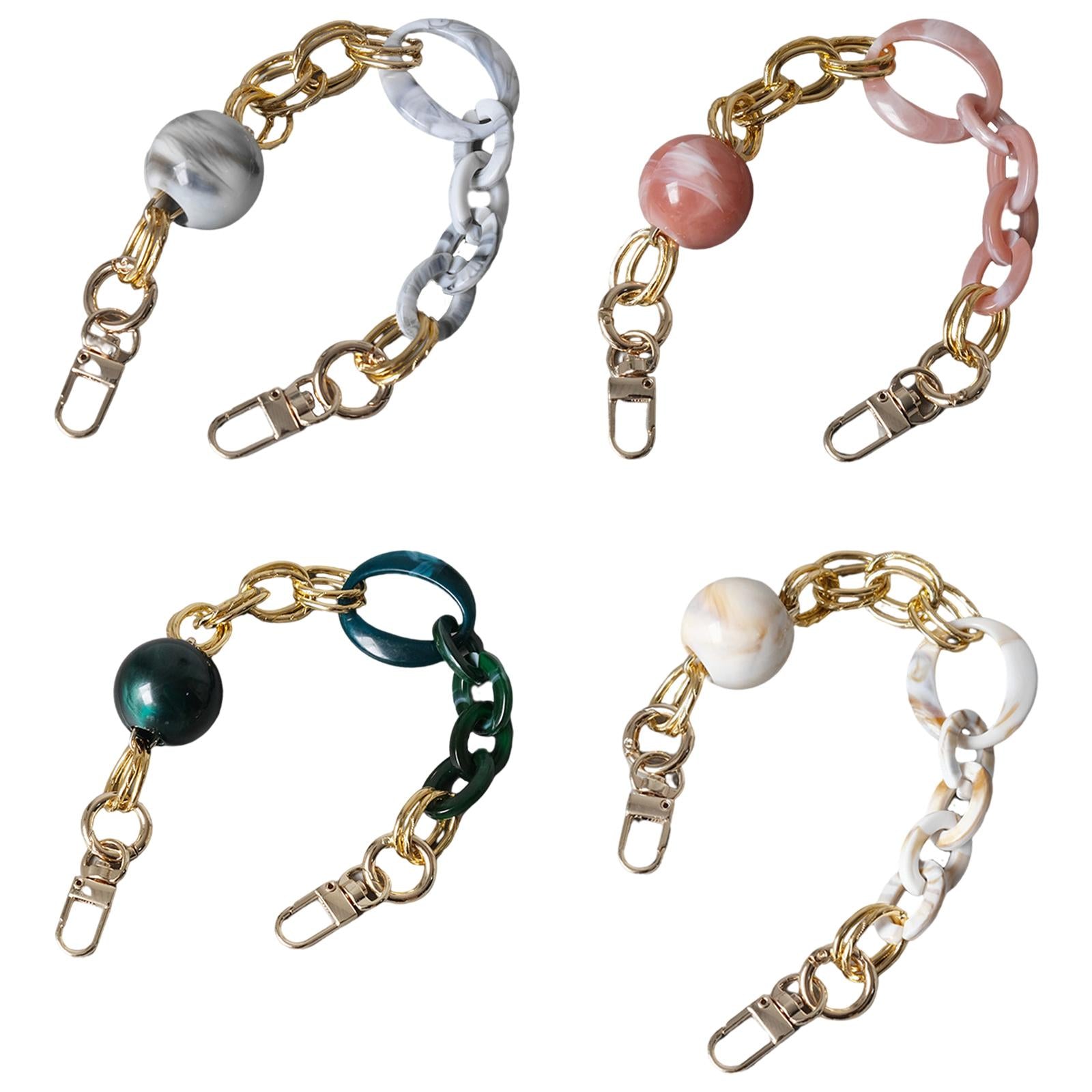 Purse Handle Chain Strap for Handbag Bag Decoration Accessories Pink