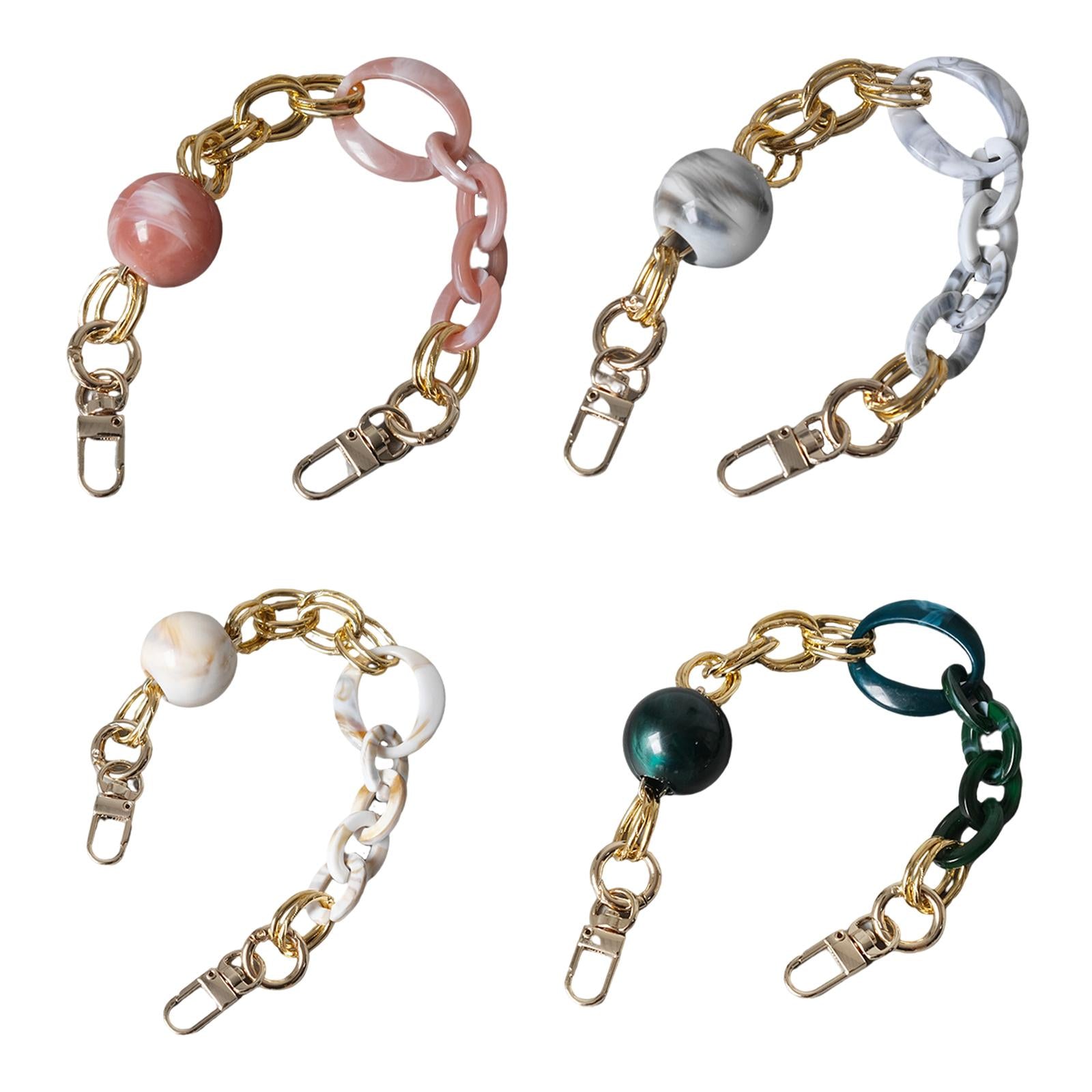 Purse Handle Chain Strap for Handbag Bag Decoration Accessories Pink