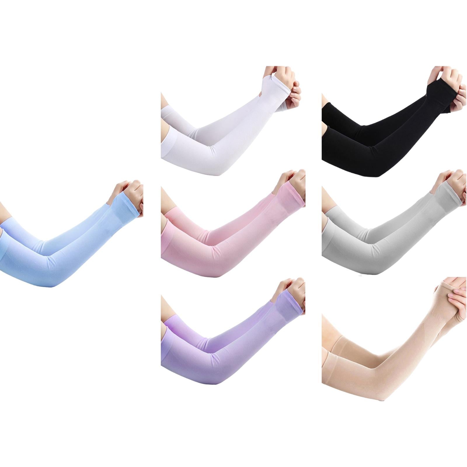 UV Protection Arm Sleeves Ice Silk Cooling Sports Sleeve Running Blue