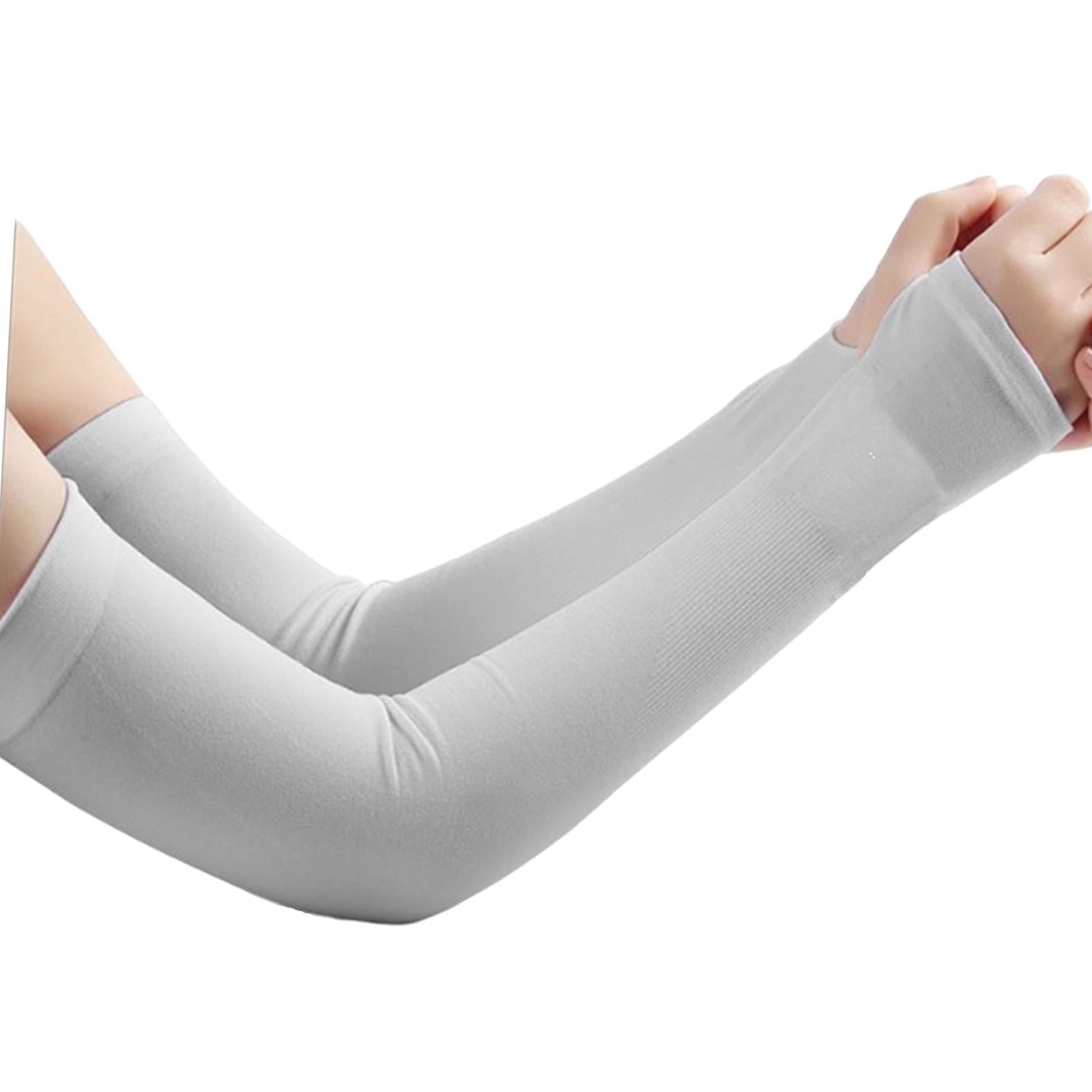 UV Protection Arm Sleeves Ice Silk Cooling Sports Sleeve Running Gray