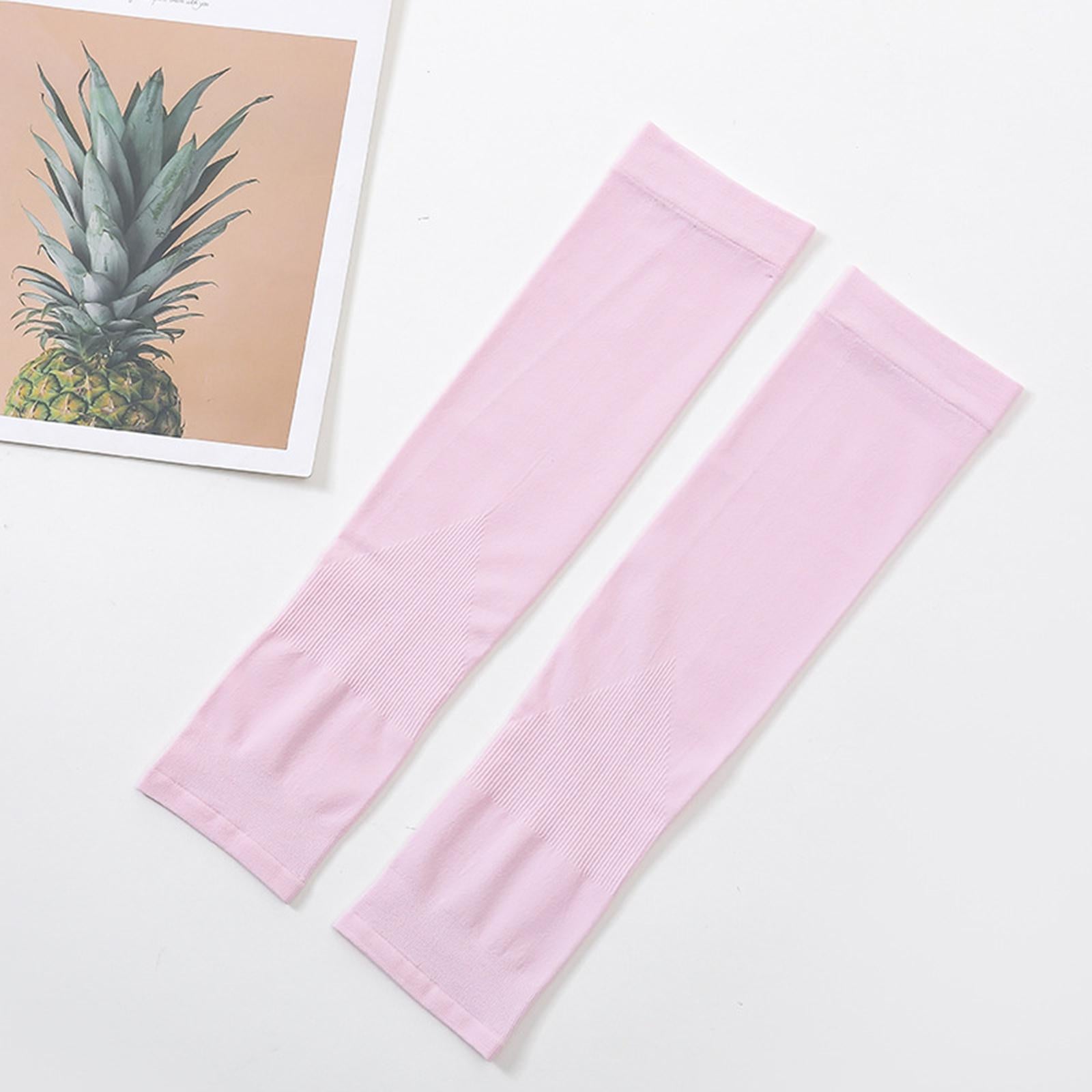 UV Protection Arm Sleeves Ice Silk Cooling Sports Sleeve Running Pink