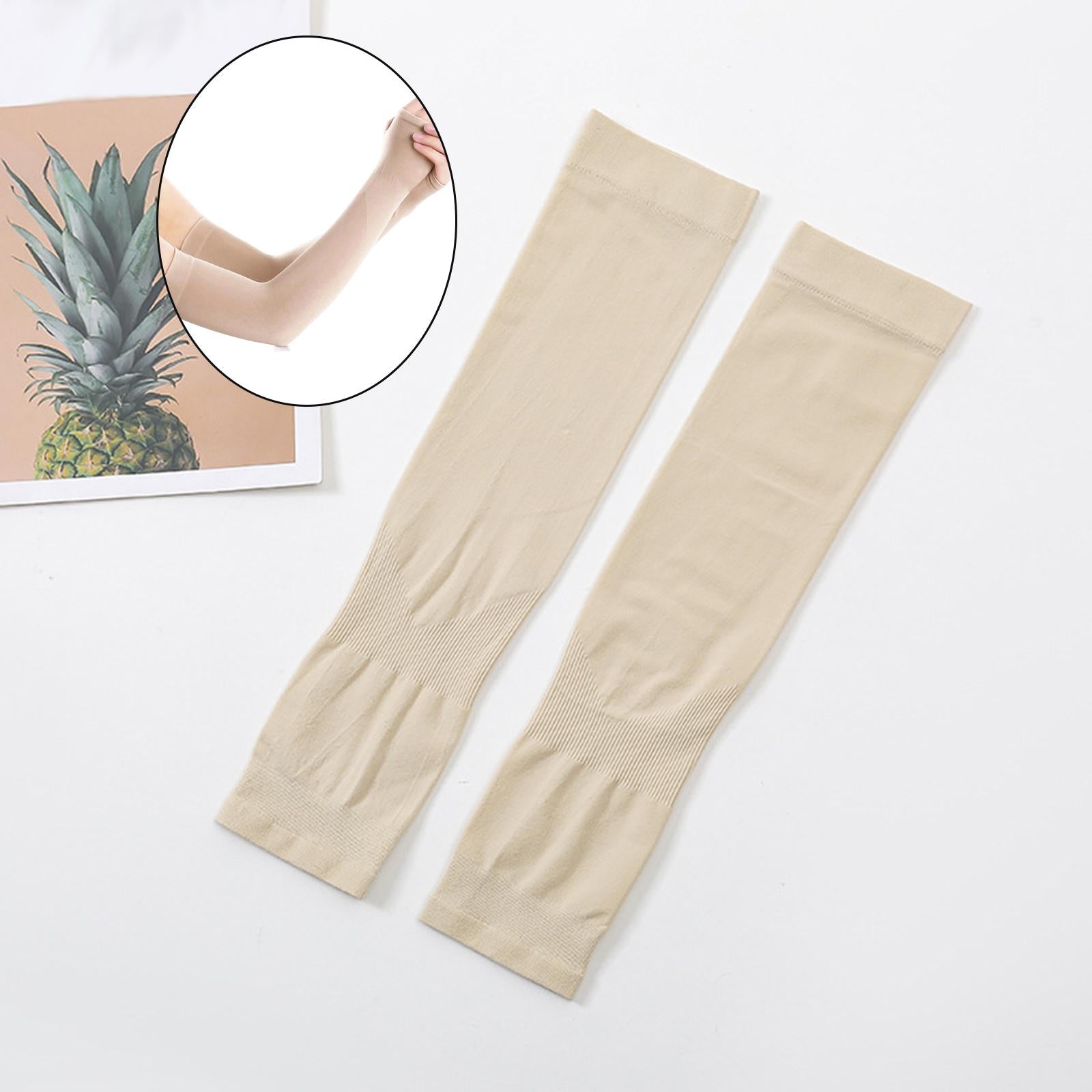 UV Protection Arm Sleeves Ice Silk Cooling Sports Sleeve Running Beige