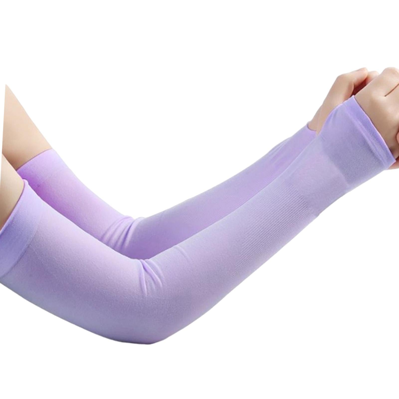 UV Protection Arm Sleeves Ice Silk Cooling Sports Sleeve Running Purple