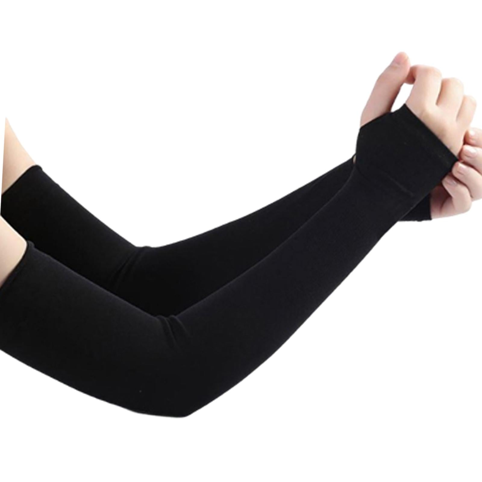 UV Protection Arm Sleeves Ice Silk Cooling Sports Sleeve Running Black