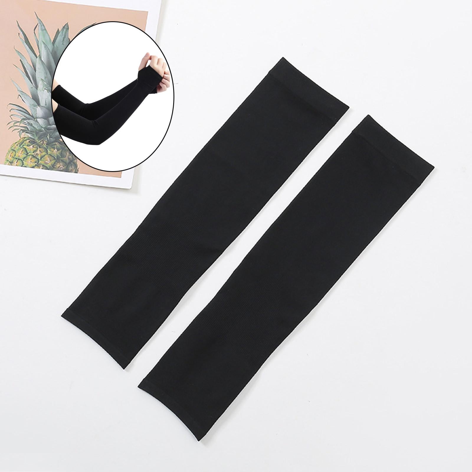 UV Protection Arm Sleeves Ice Silk Cooling Sports Sleeve Running Black