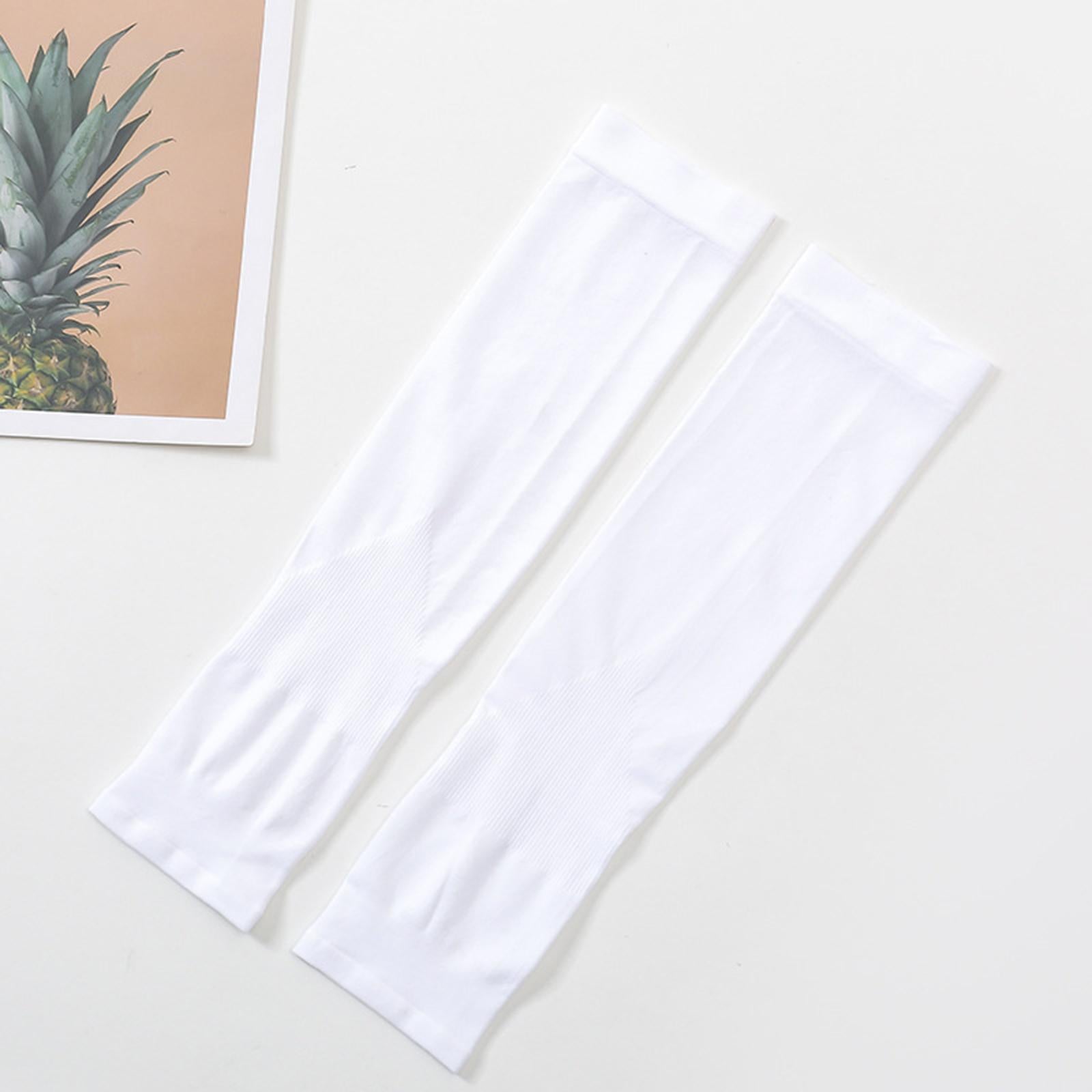 UV Protection Arm Sleeves Ice Silk Cooling Sports Sleeve Running White
