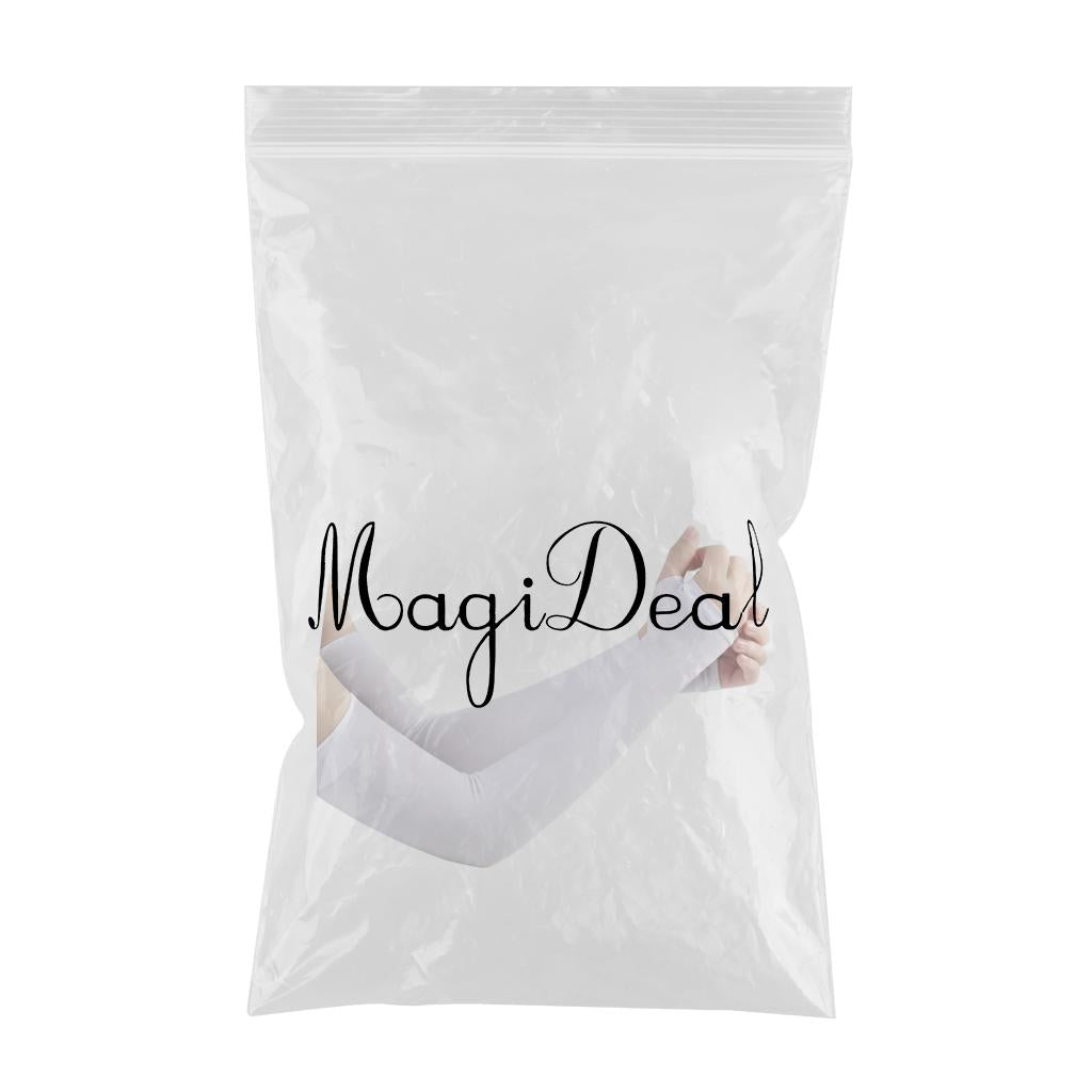 UV Protection Arm Sleeves Ice Silk Cooling Sports Sleeve Running White