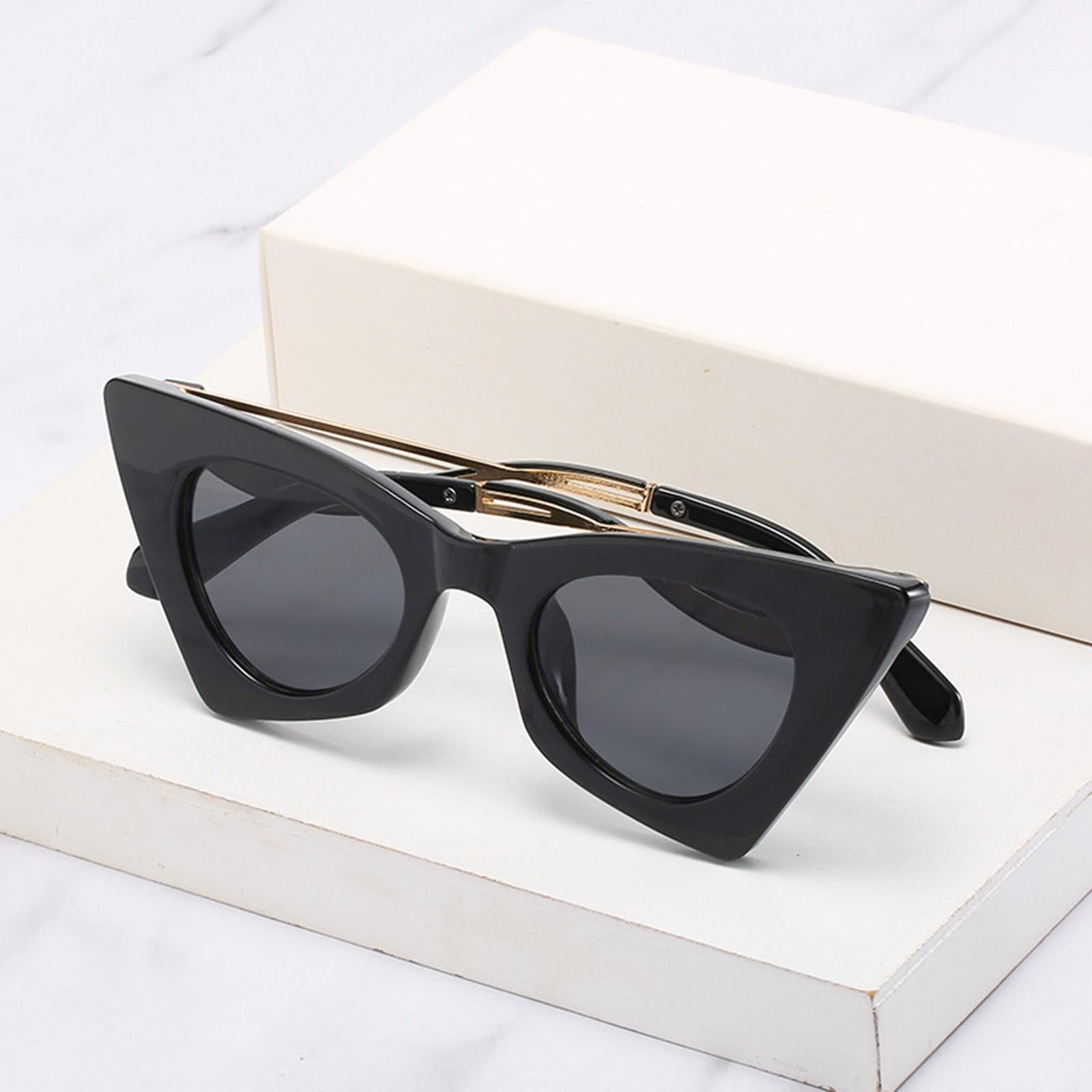 Cat Eye Sunglasses Women Plastic Frame UV Protection Shades Eyewear Black