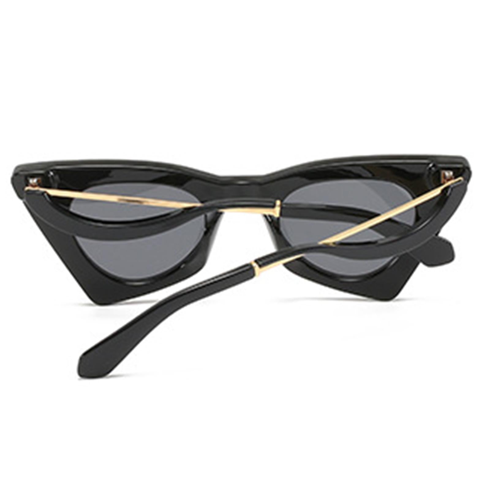 Cat Eye Sunglasses Women Plastic Frame UV Protection Shades Eyewear Black