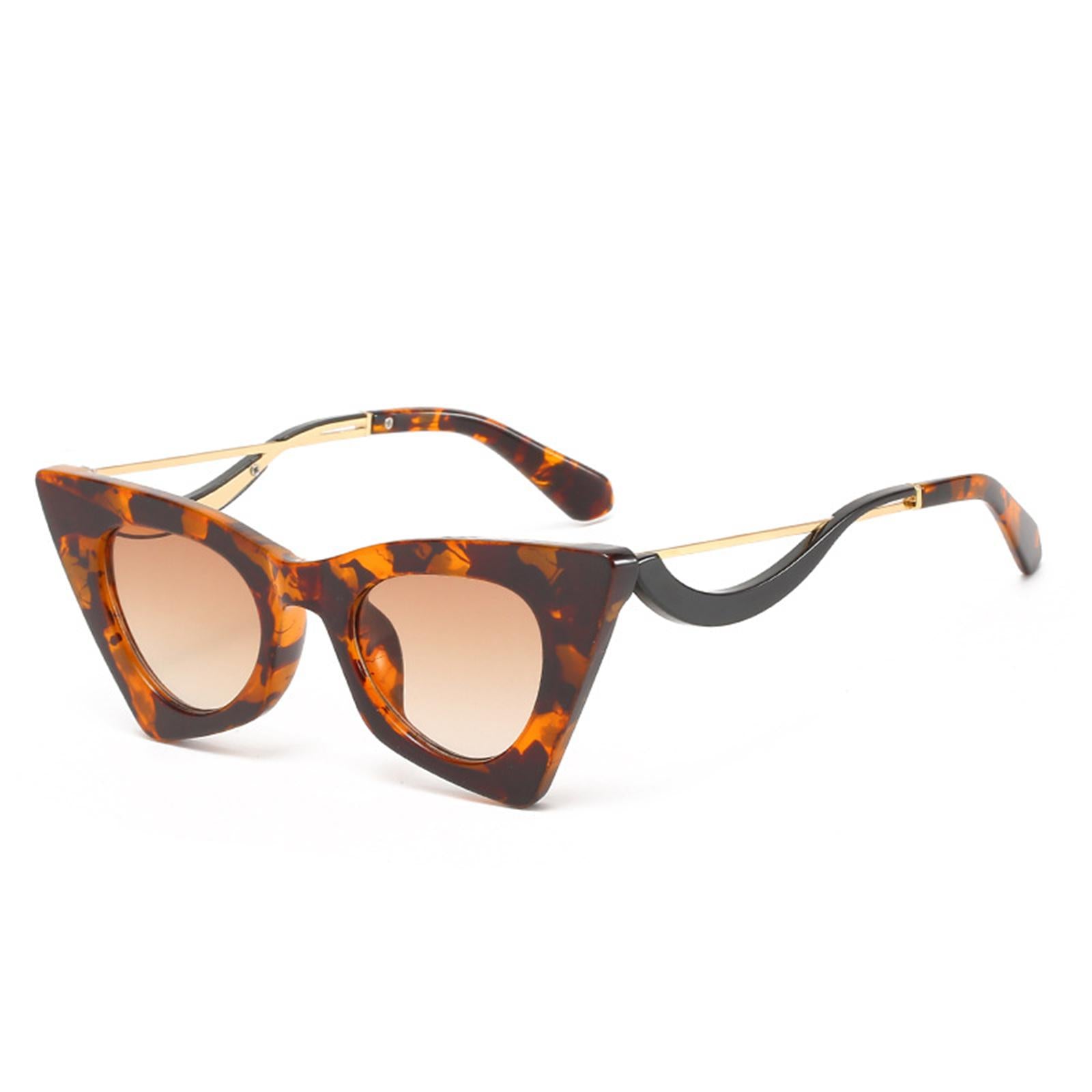 Cat Eye Sunglasses Women Plastic Frame UV Protection Shades Eyewear Brown