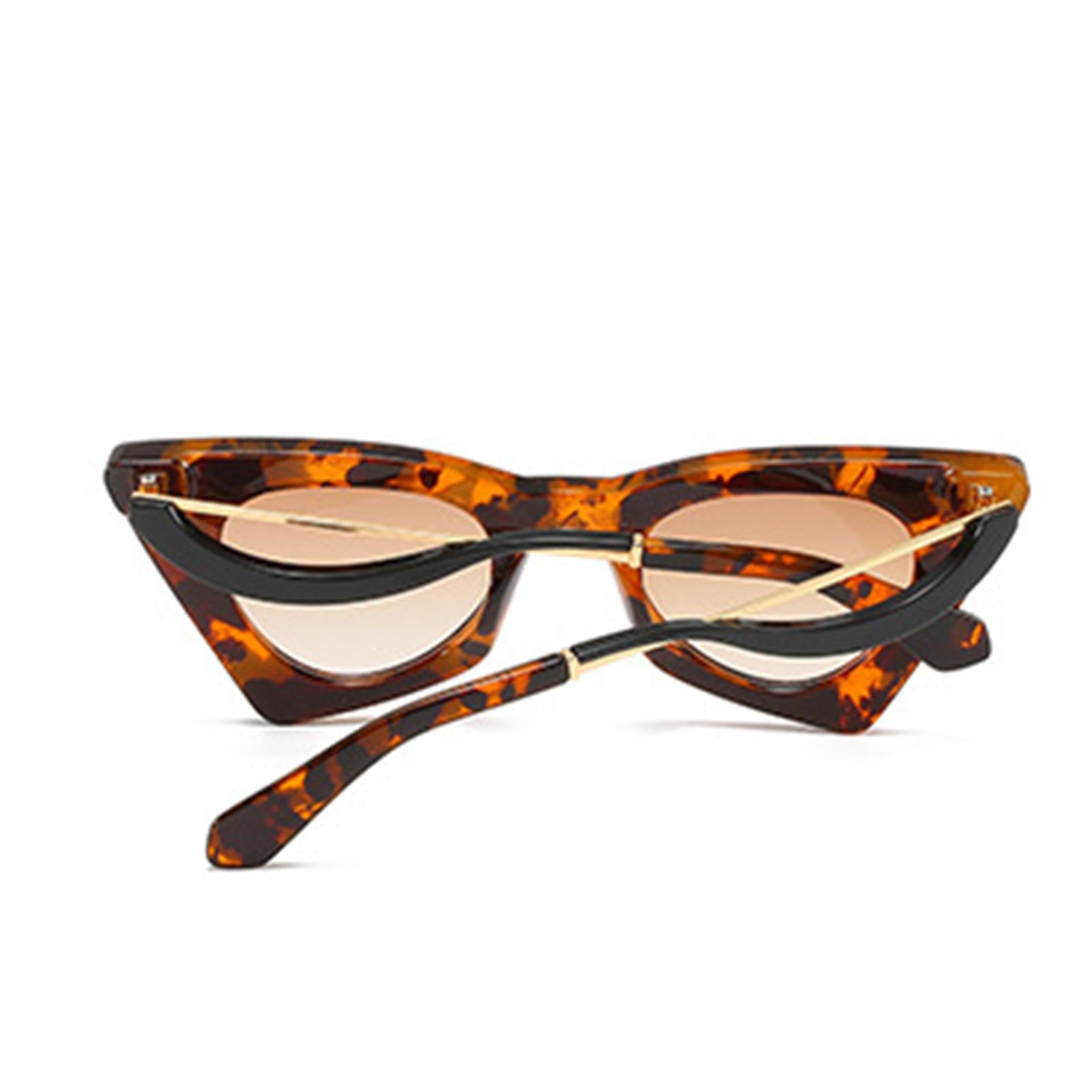 Cat Eye Sunglasses Women Plastic Frame UV Protection Shades Eyewear Brown