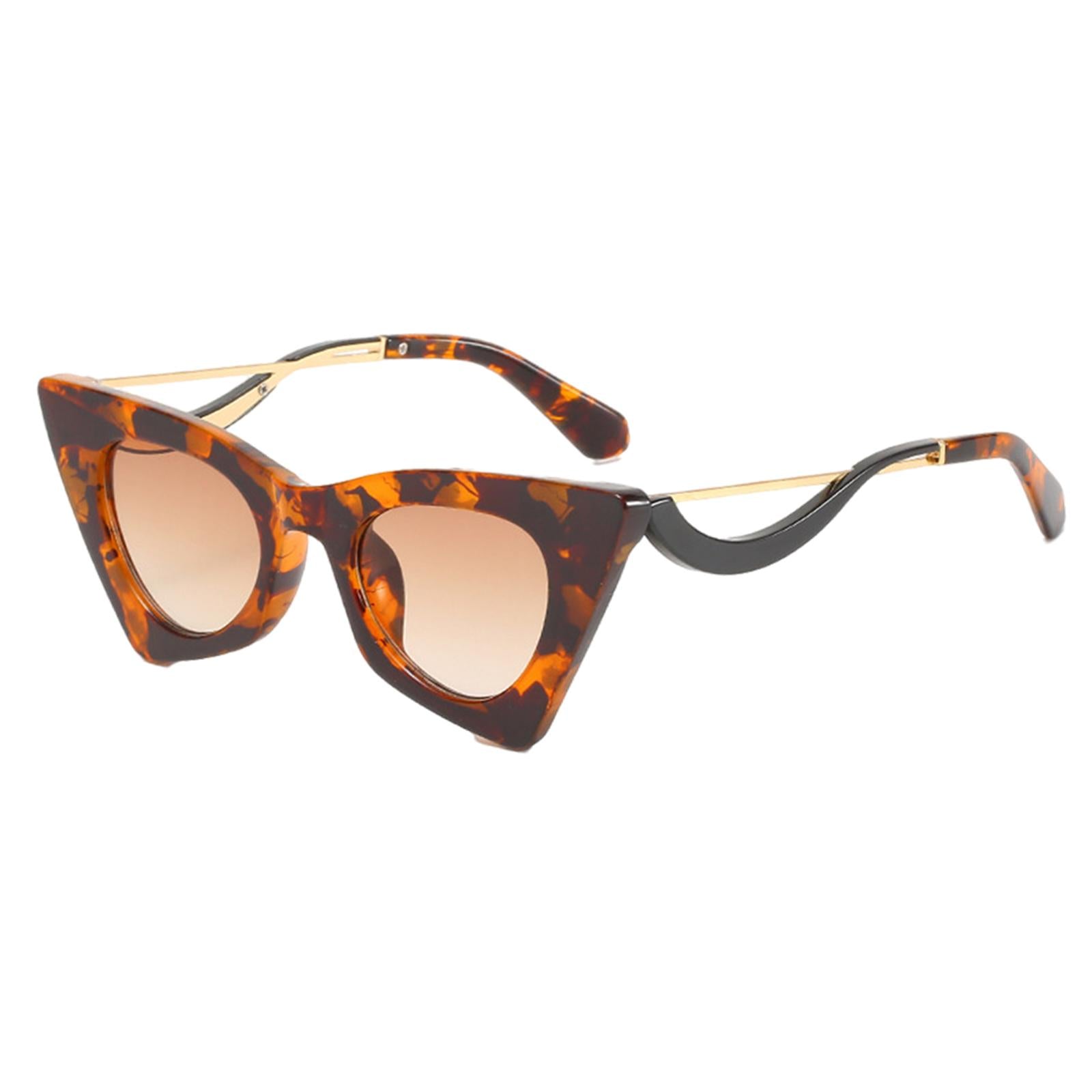 Cat Eye Sunglasses Women Plastic Frame UV Protection Shades Eyewear Brown