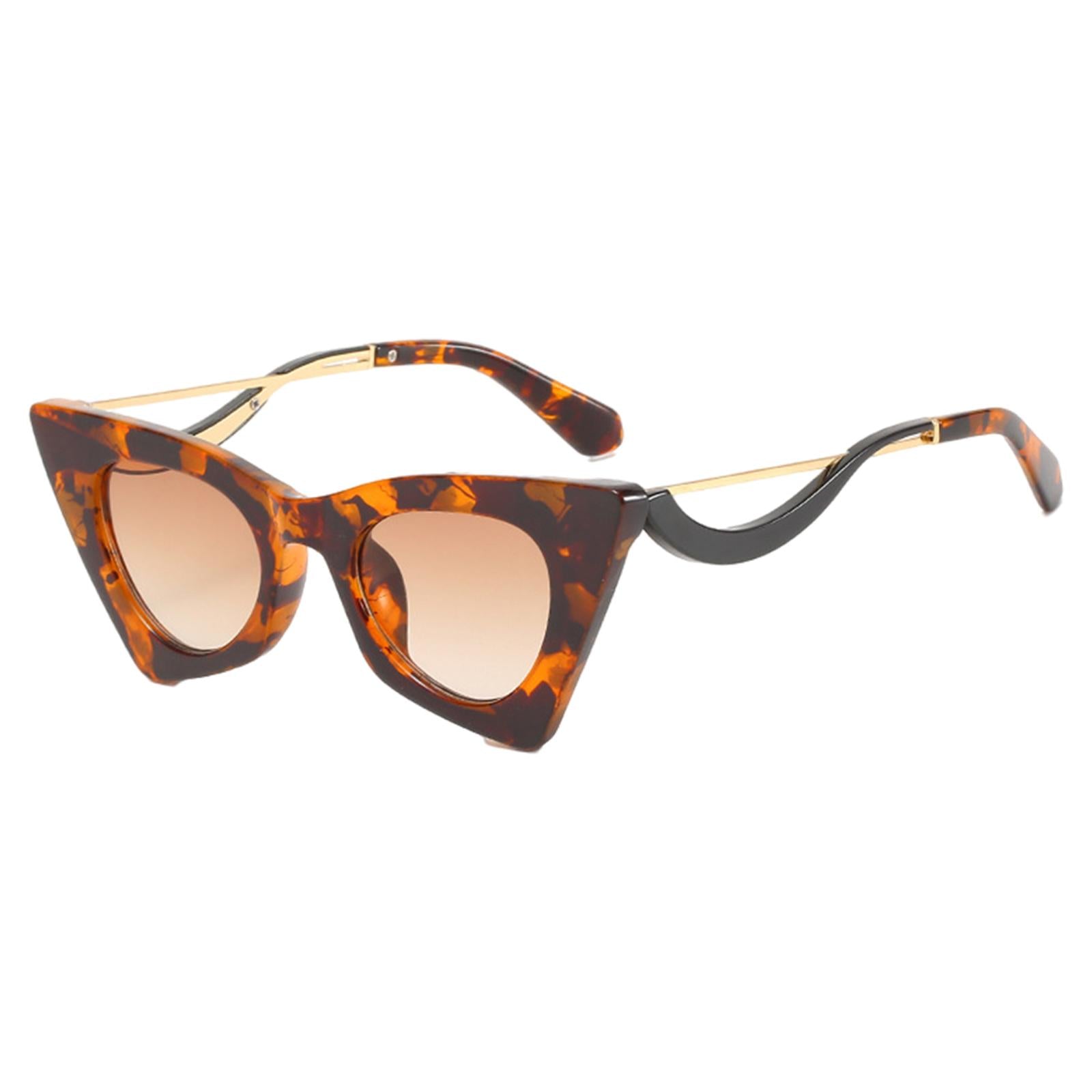 Cat Eye Sunglasses Women Plastic Frame UV Protection Shades Eyewear Brown