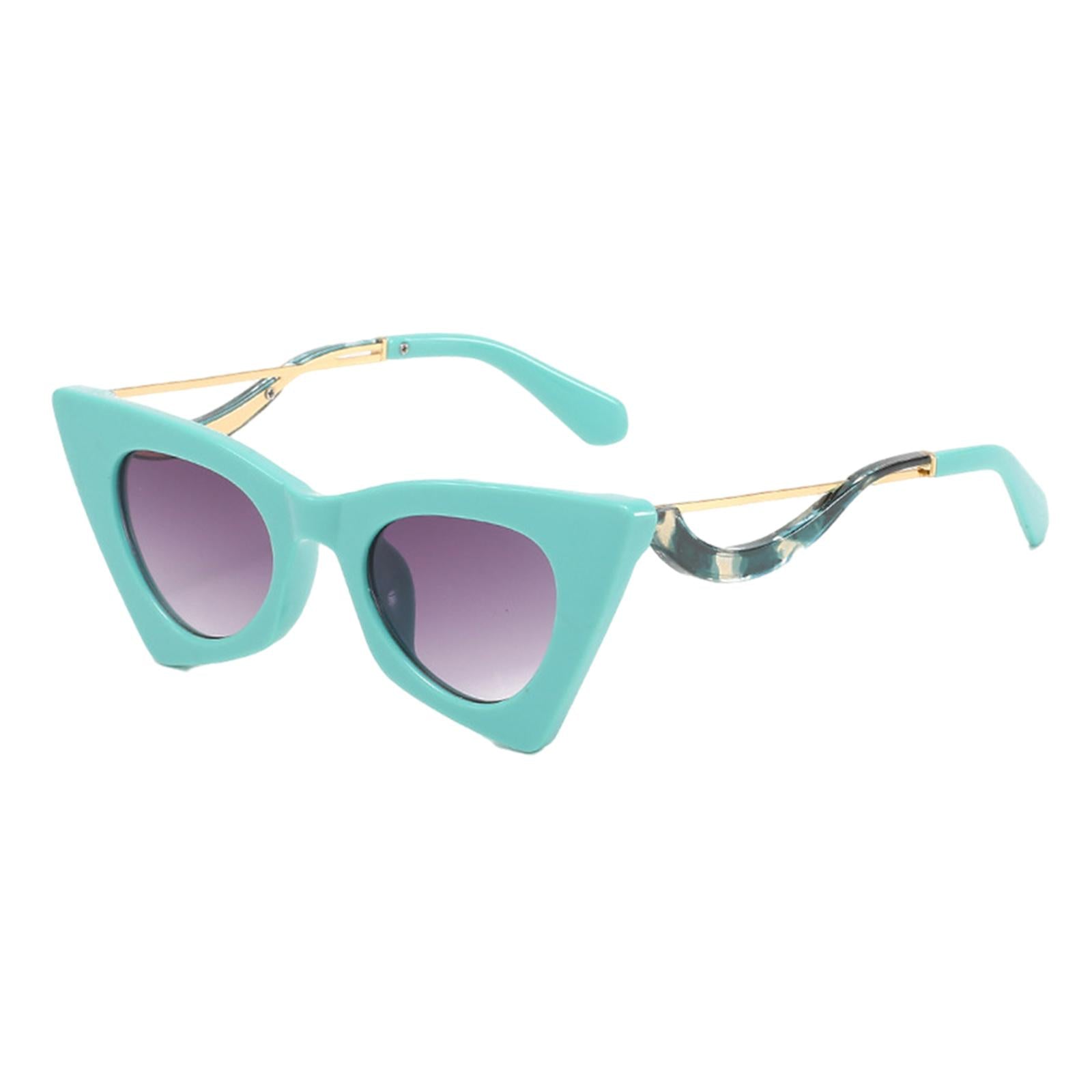 Cat Eye Sunglasses Women Plastic Frame UV Protection Shades Eyewear Green