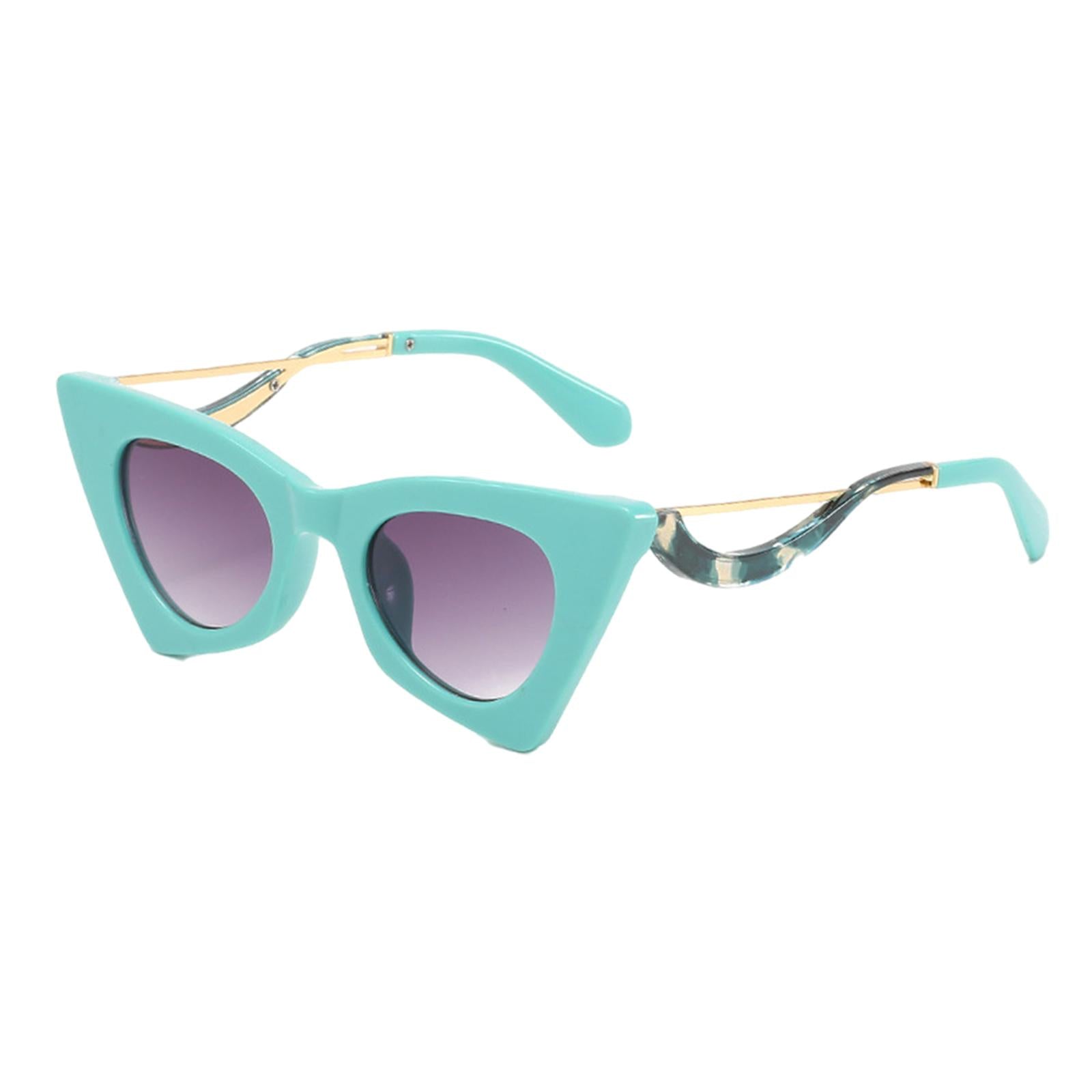 Cat Eye Sunglasses Women Plastic Frame UV Protection Shades Eyewear Green