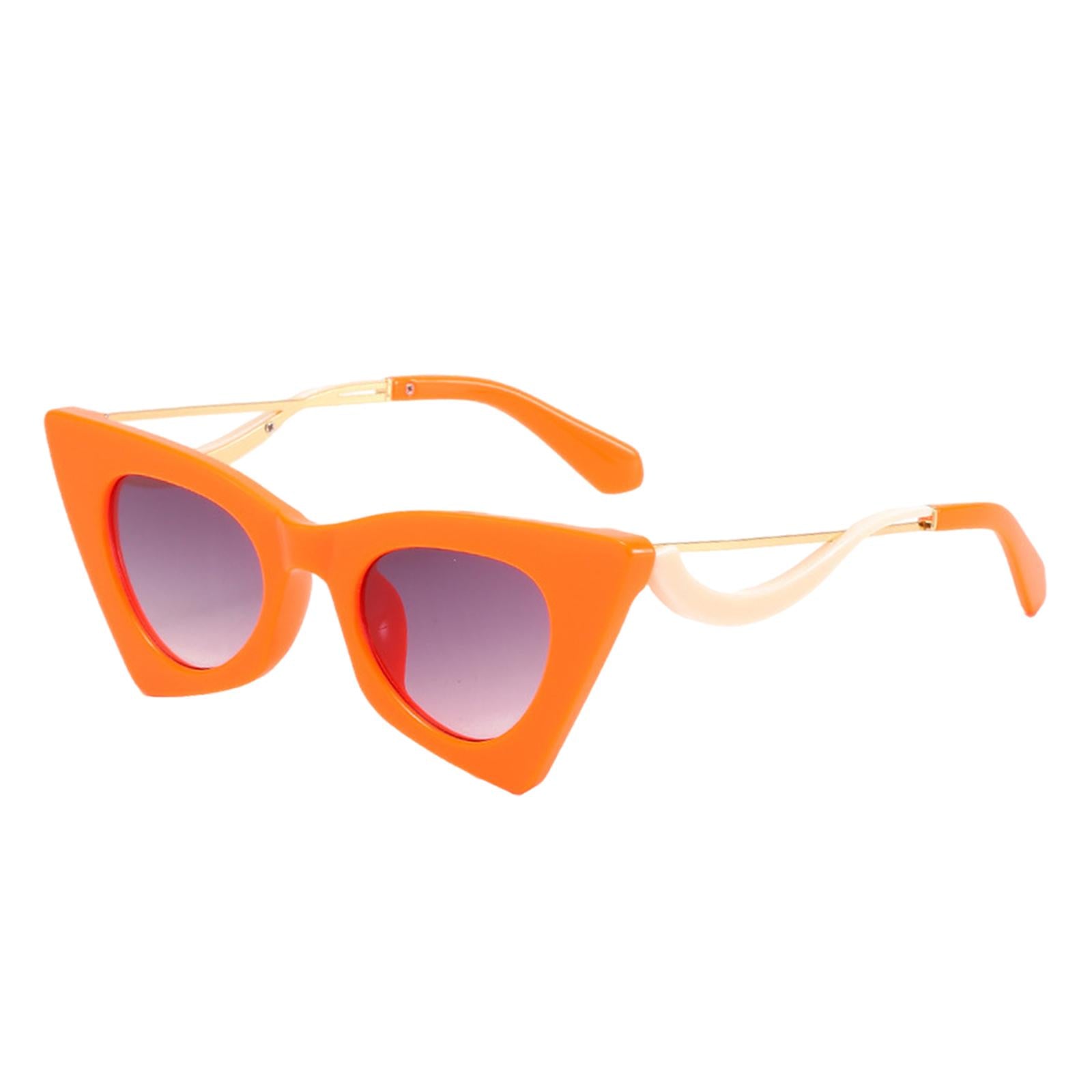 Cat Eye Sunglasses Women Plastic Frame UV Protection Shades Eyewear Orange