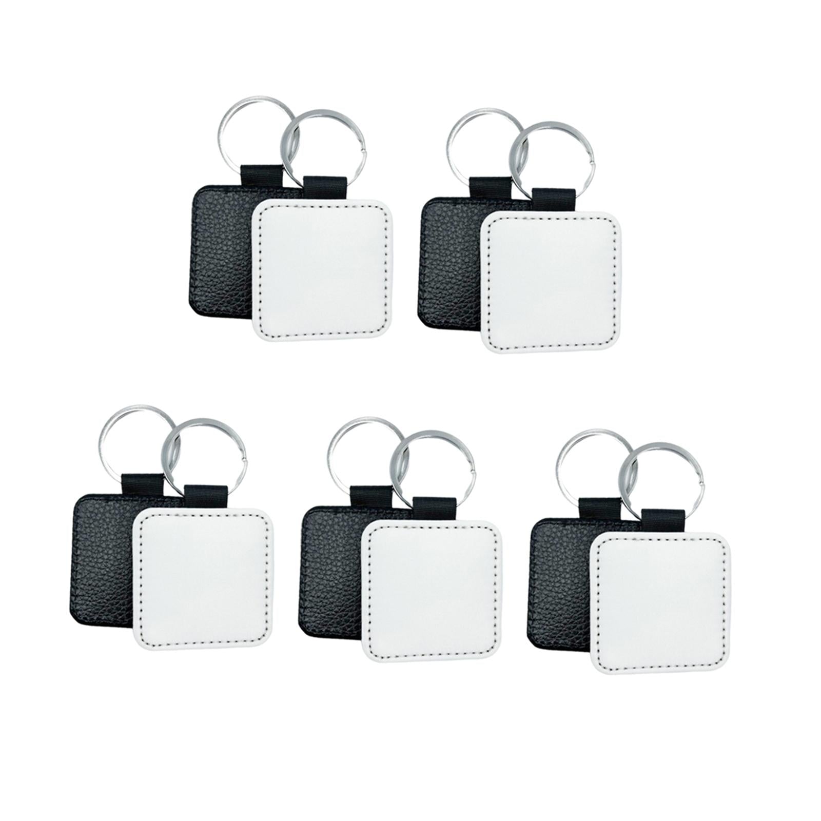 Blank Keychain Key Chain Alloy Key Rings Keyring Bag Tag Craft Sqaure