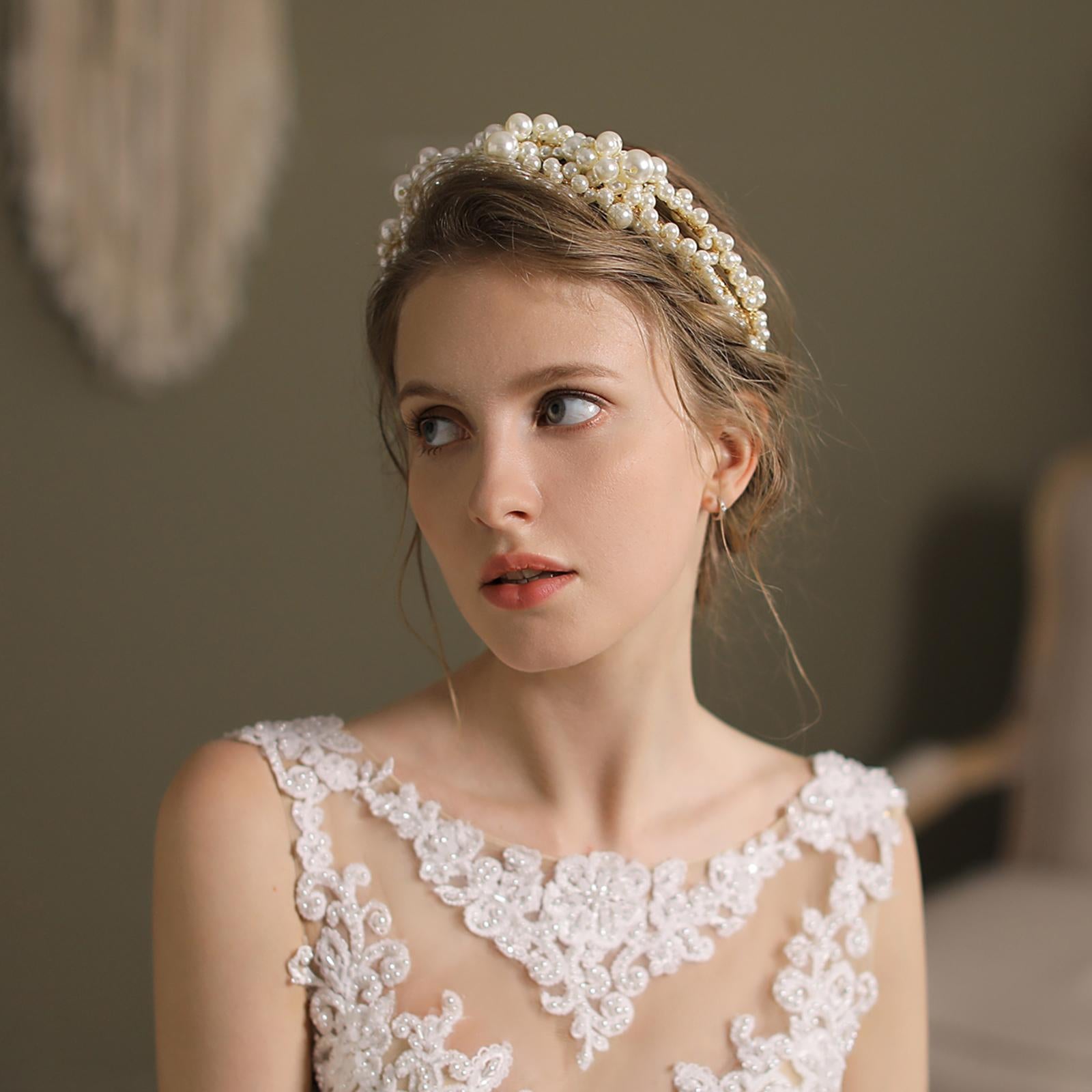 Faux Pearl Headband Fashion Bridal Hairband Wedding Party Headwear Jewelry