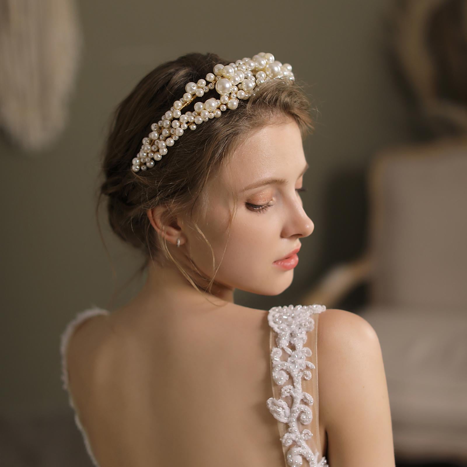 Faux Pearl Headband Fashion Bridal Hairband Wedding Party Headwear Jewelry