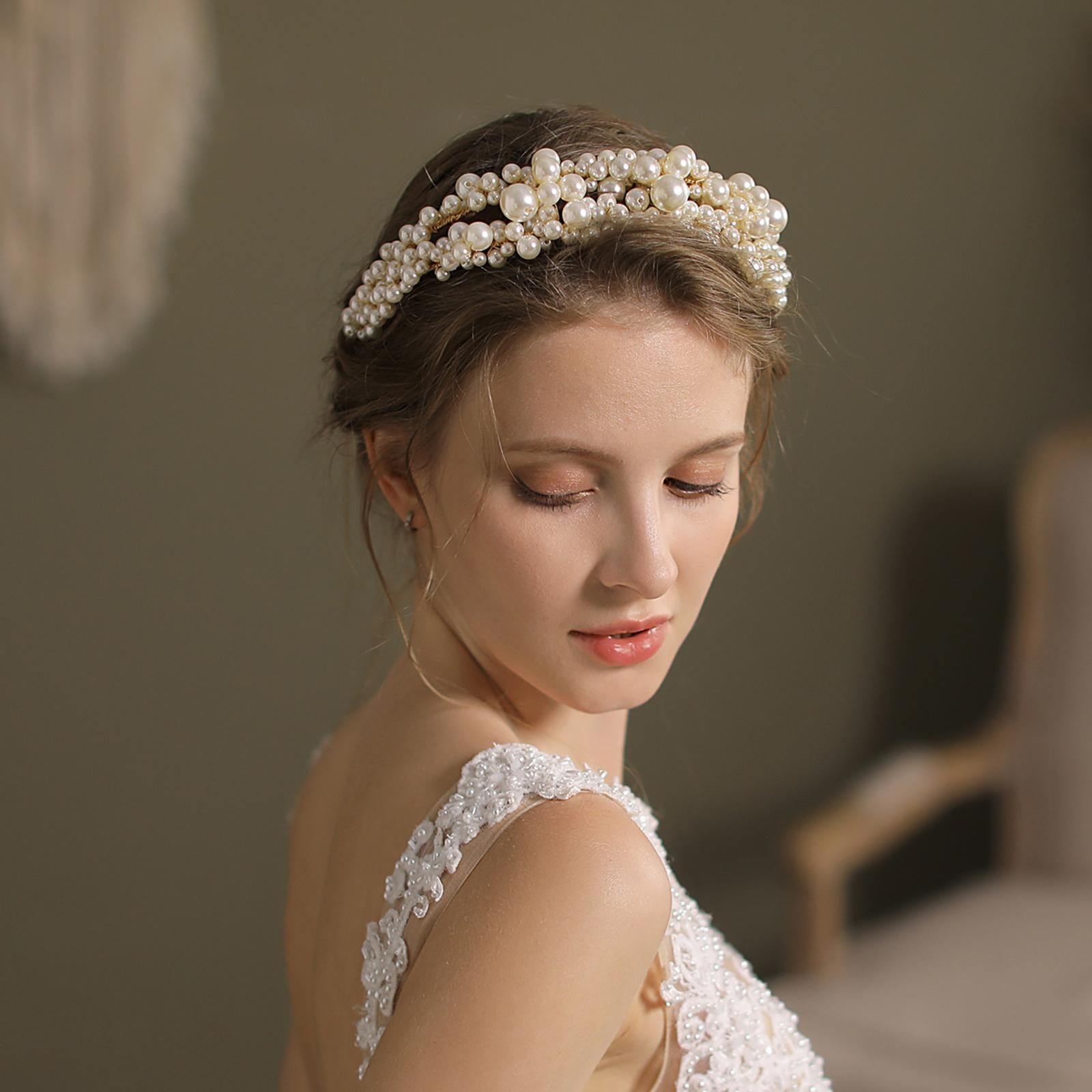 Faux Pearl Headband Fashion Bridal Hairband Wedding Party Headwear Jewelry