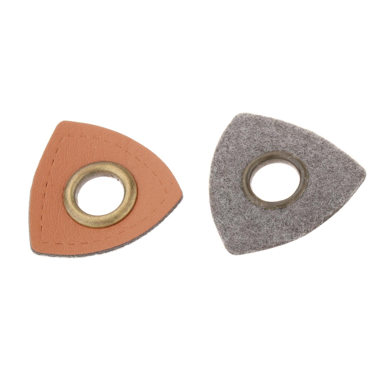 20pcs Badges Patch Labels Eyelets Grommets Sewing Applique Brown Triangle