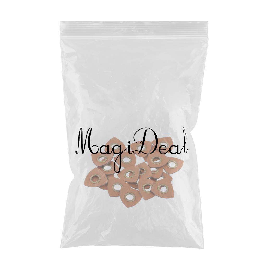 20pcs Badges Patch Labels Eyelets Grommets Sewing Applique Brown Triangle
