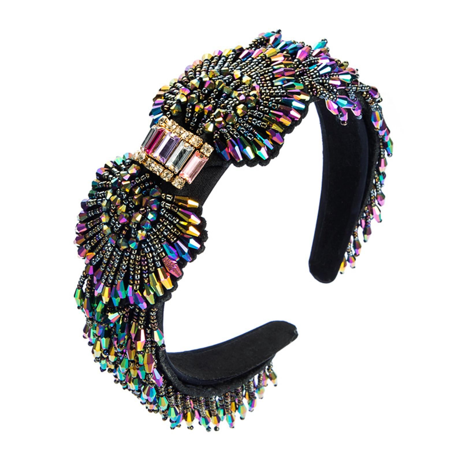 Trendy Baroque Headband Embellished Gem Hair Band Hair Piece Decor Colorful