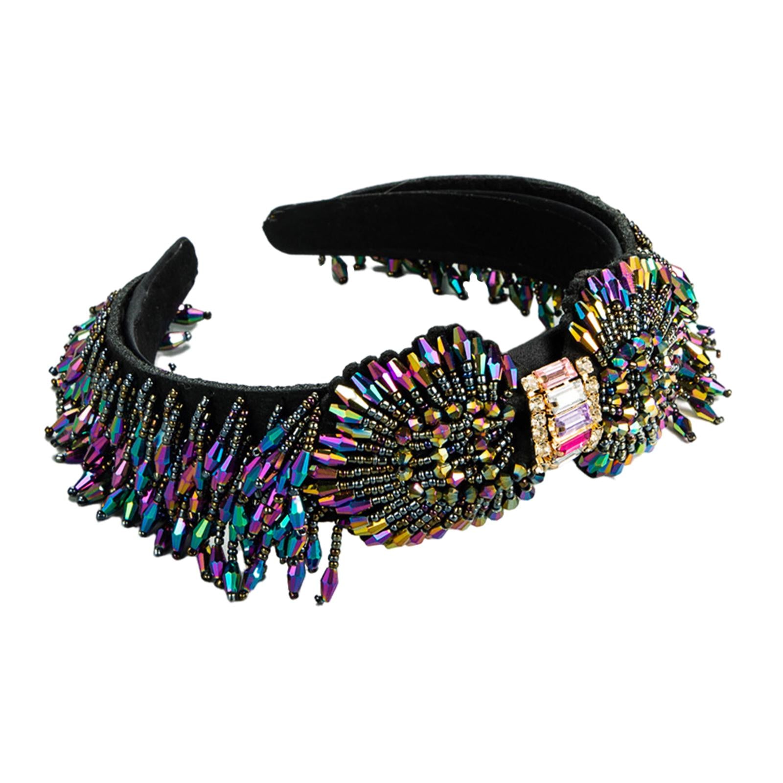Trendy Baroque Headband Embellished Gem Hair Band Hair Piece Decor Colorful