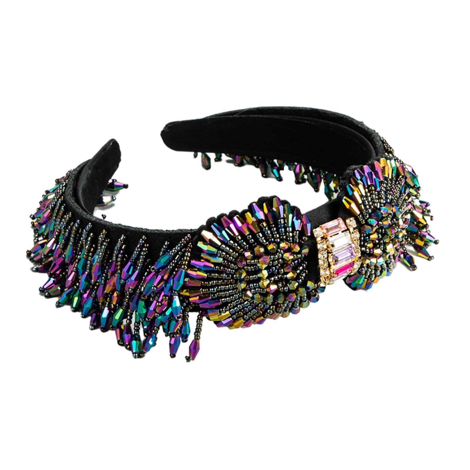 Trendy Baroque Headband Embellished Gem Hair Band Hair Piece Decor Colorful