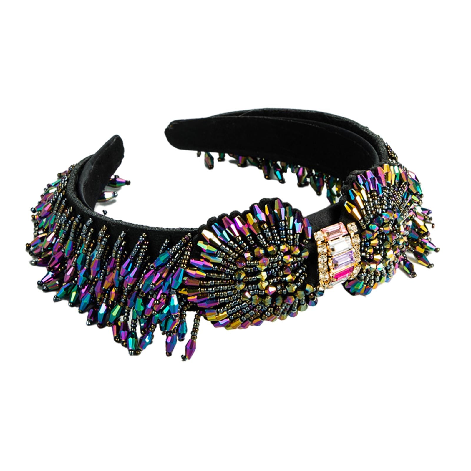 Trendy Baroque Headband Embellished Gem Hair Band Hair Piece Decor Colorful
