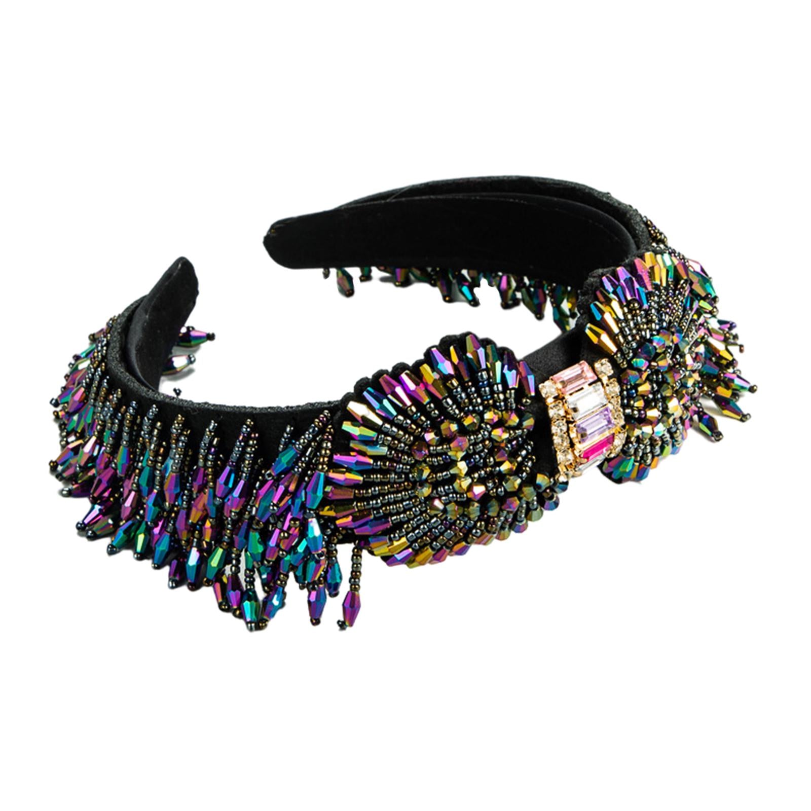 Trendy Baroque Headband Embellished Gem Hair Band Hair Piece Decor Colorful