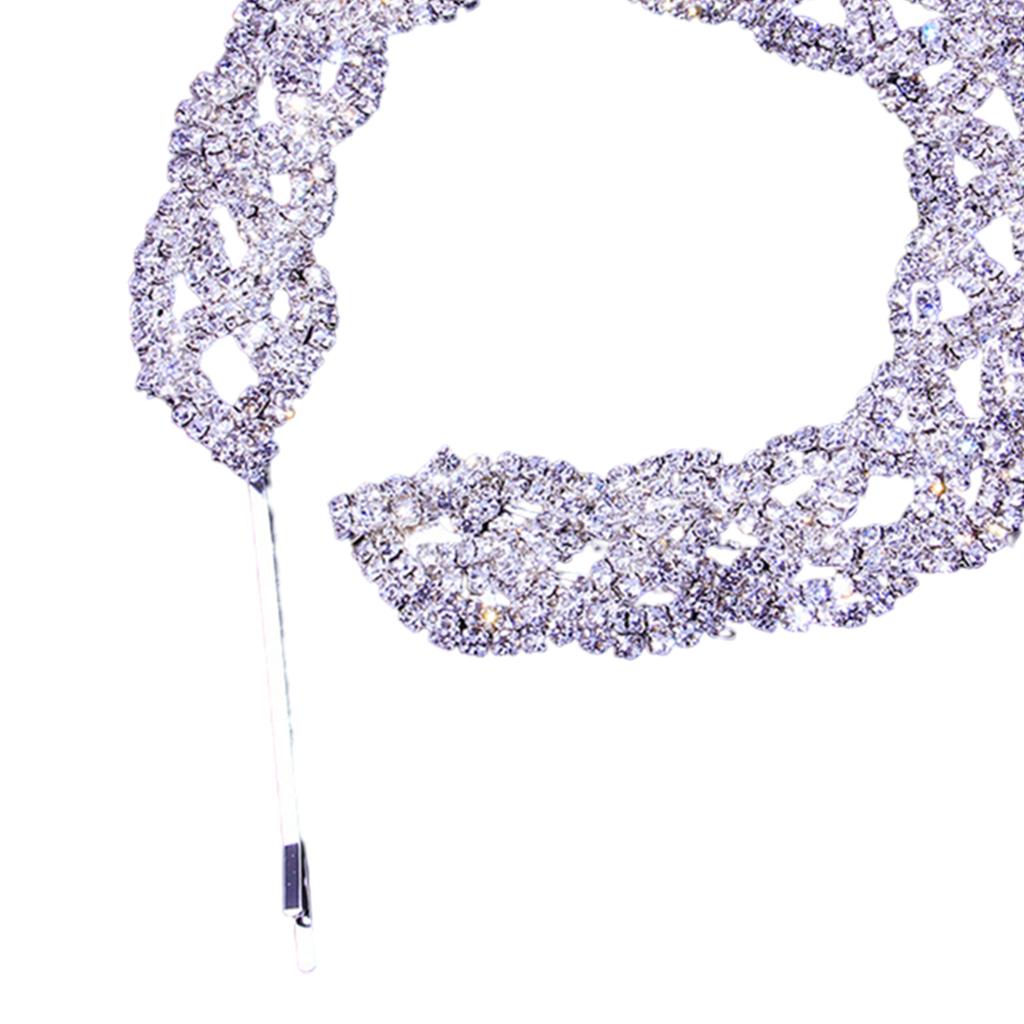 Rhinestone Hair Clips Hairpin Hair Pin Chain Jewelry Silver